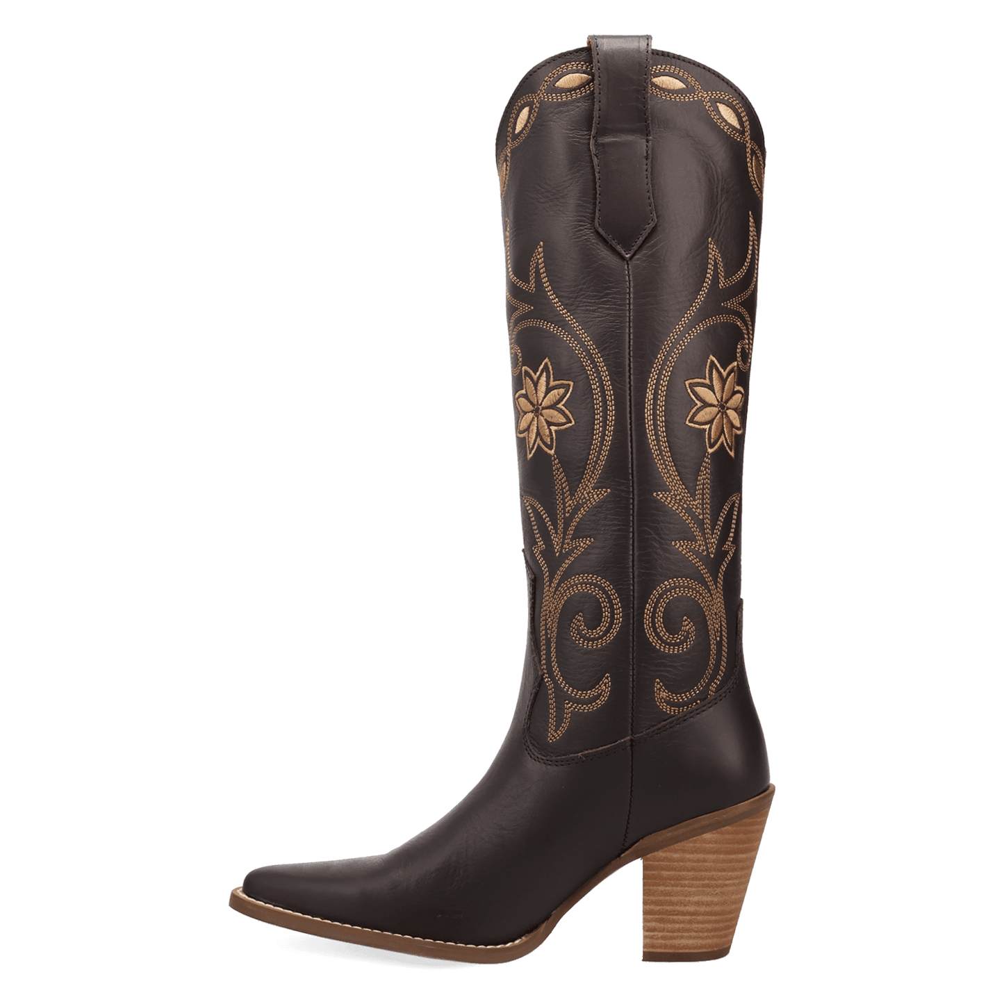 PRODUCT SHOT MISS DAISY LEATHER BOOT AT 135 DEGREE OUTSIDE ANGLE