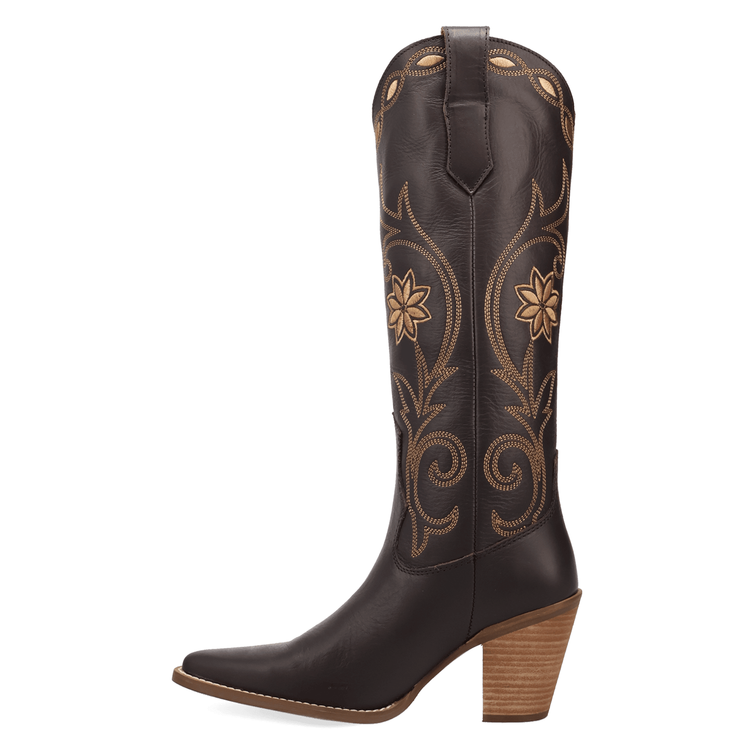 PRODUCT SHOT MISS DAISY LEATHER BOOT AT 135 DEGREE OUTSIDE ANGLE