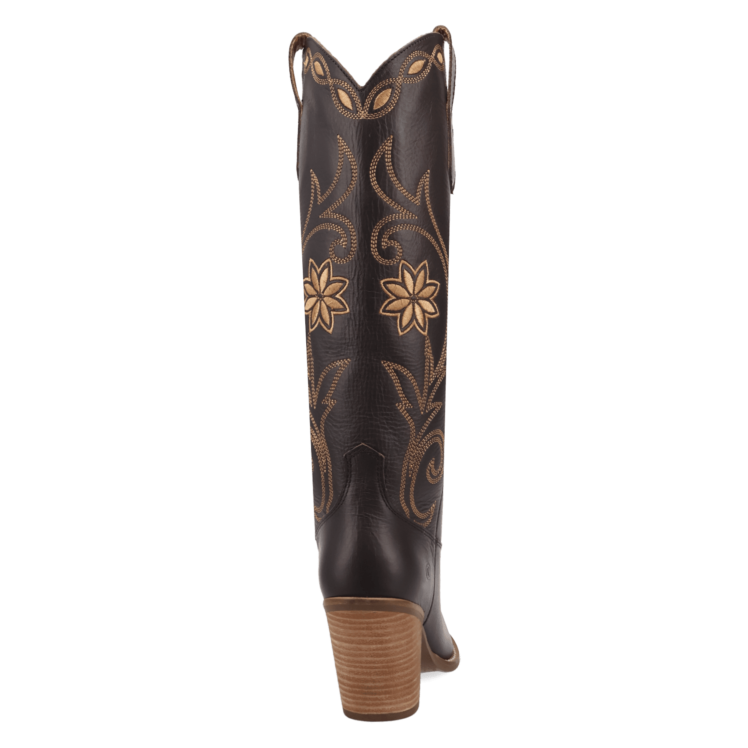PRODUCT SHOT MISS DAISY LEATHER BOOT AT 180 DEGREE BACK ANGLE