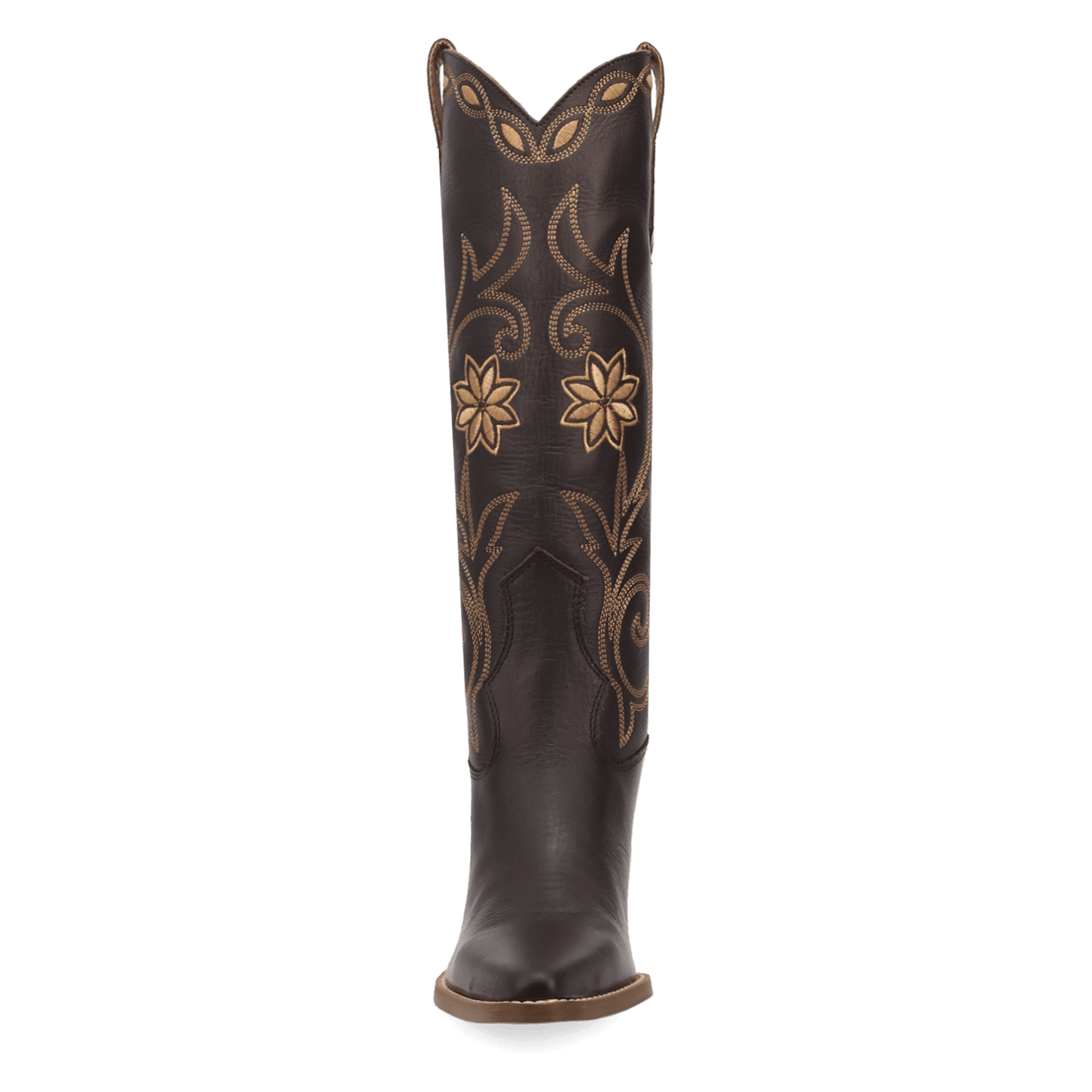PRODUCT SHOT MISS DAISY LEATHER BOOT AT FRONT ANGLE