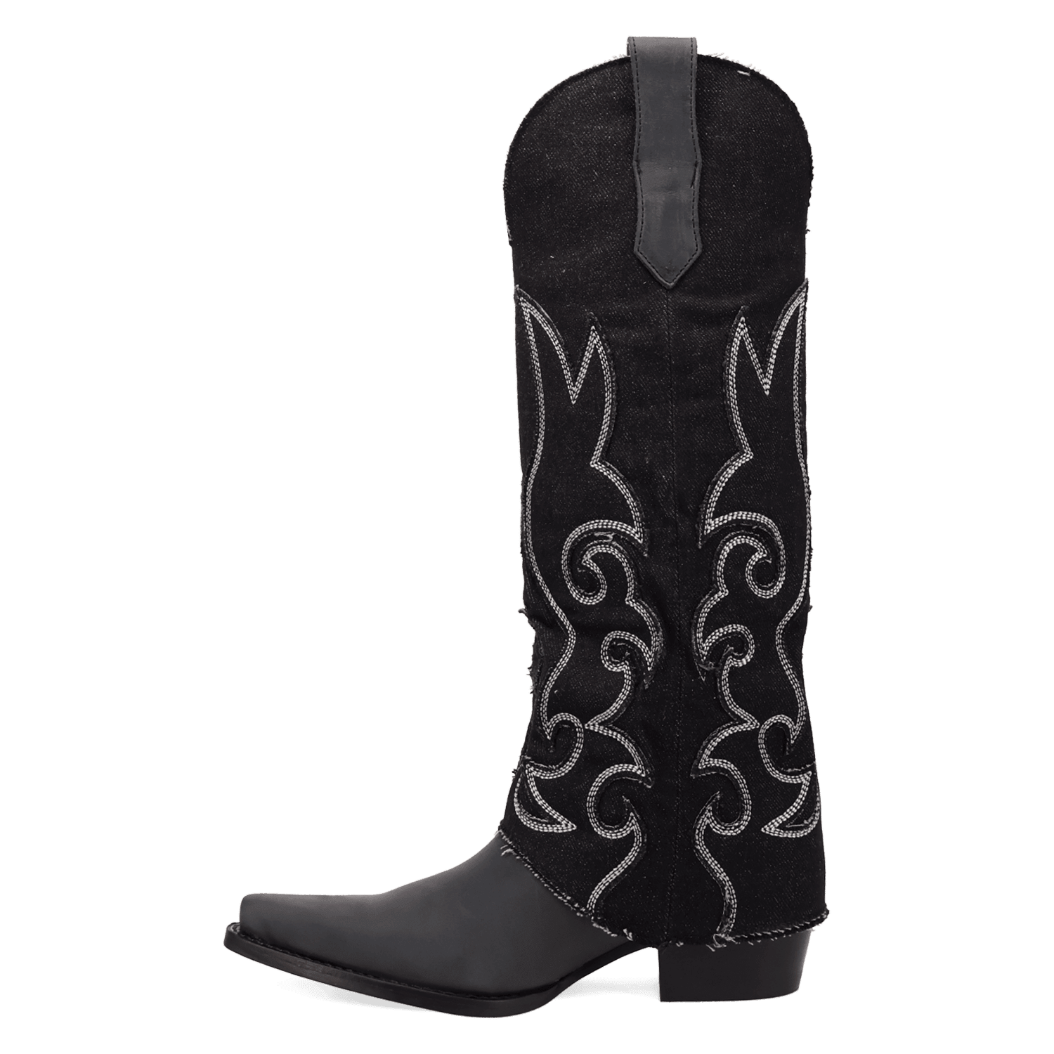 PRODUCT SHOT BLUE JEAN BABY LEATHER BOOT AT 135 DEGREE OUTSIDE ANGLE