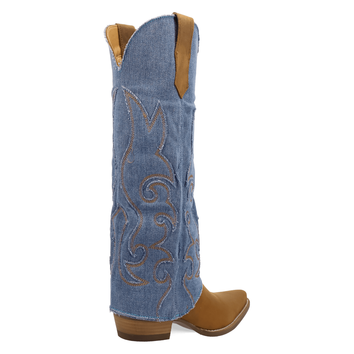PRODUCT SHOT BLUE JEAN BABY LEATHER BOOT AT 315 DEGREE ANGLE