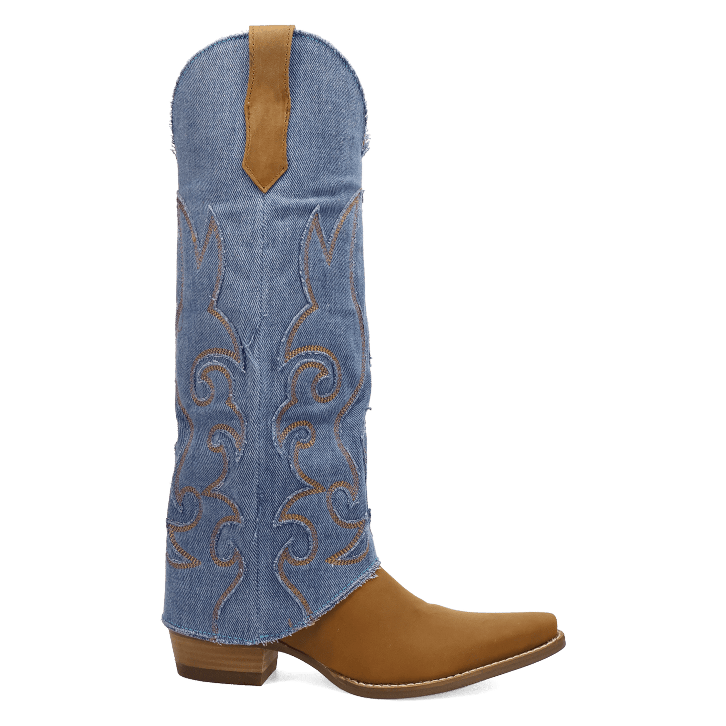 PRODUCT SHOT BLUE JEAN BABY LEATHER BOOT AT 90 DEGREE INSIDE ANGLE