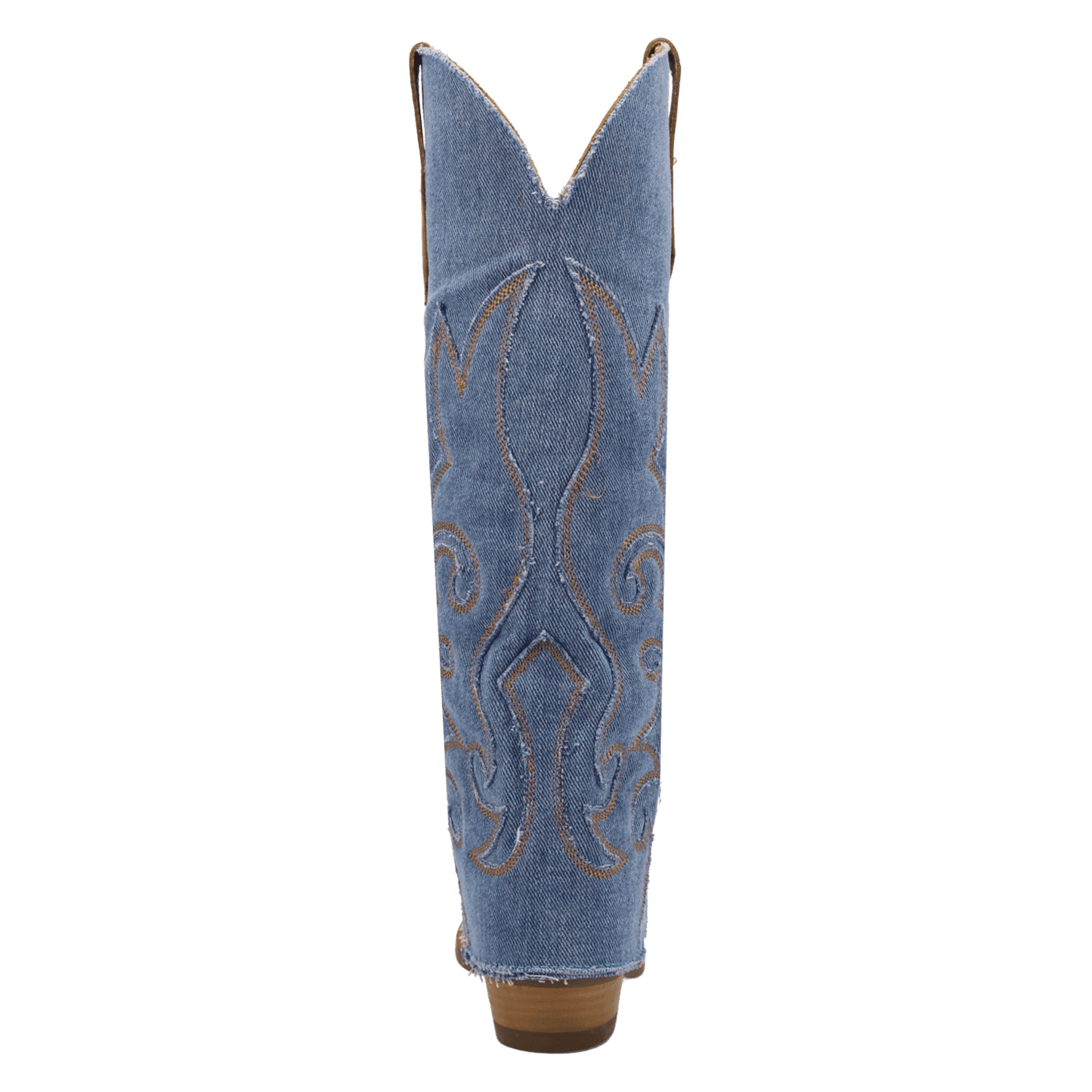 PRODUCT SHOT BLUE JEAN BABY LEATHER BOOT AT 180 DEGREE BACK ANGLE