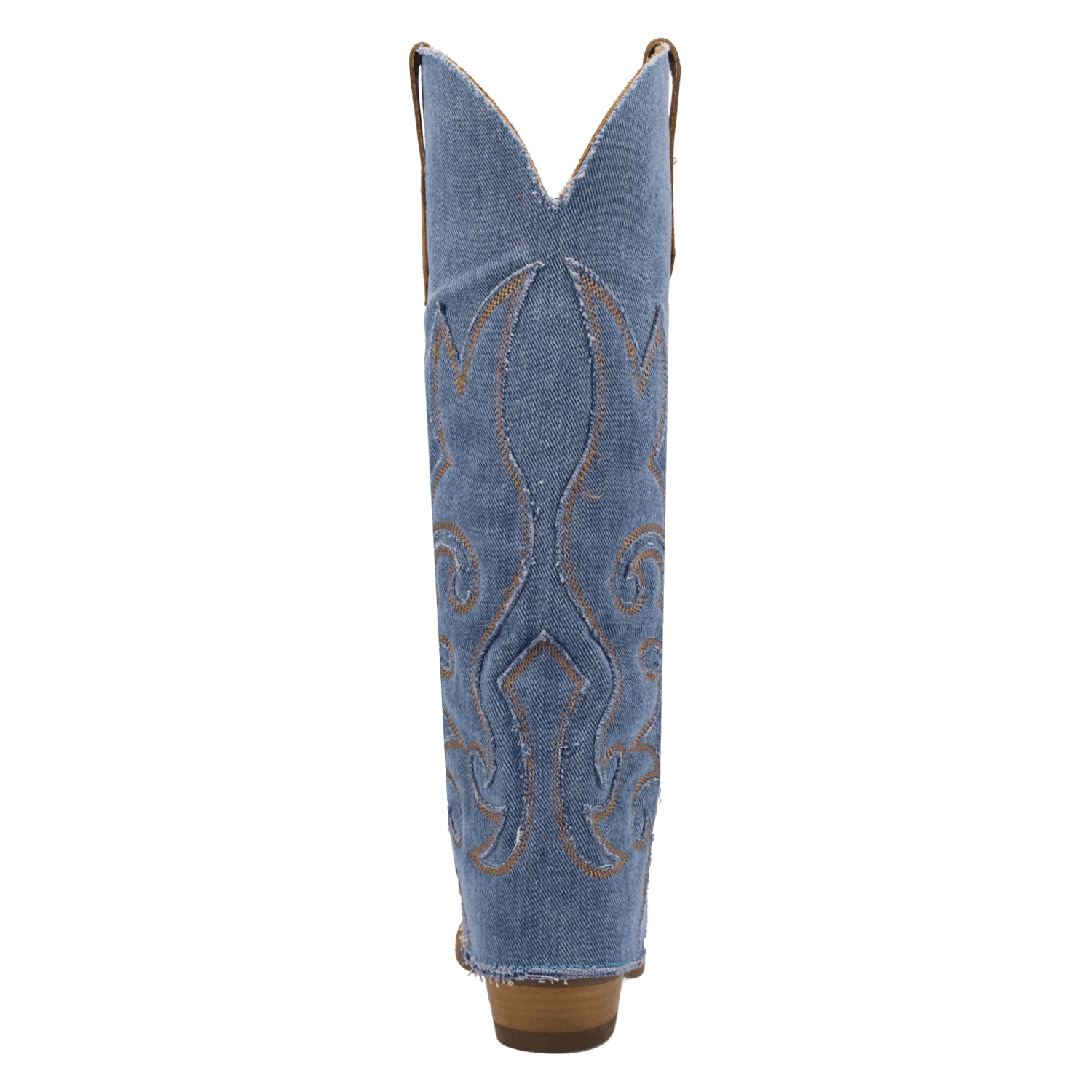 PRODUCT SHOT BLUE JEAN BABY LEATHER BOOT AT 180 DEGREE BACK ANGLE