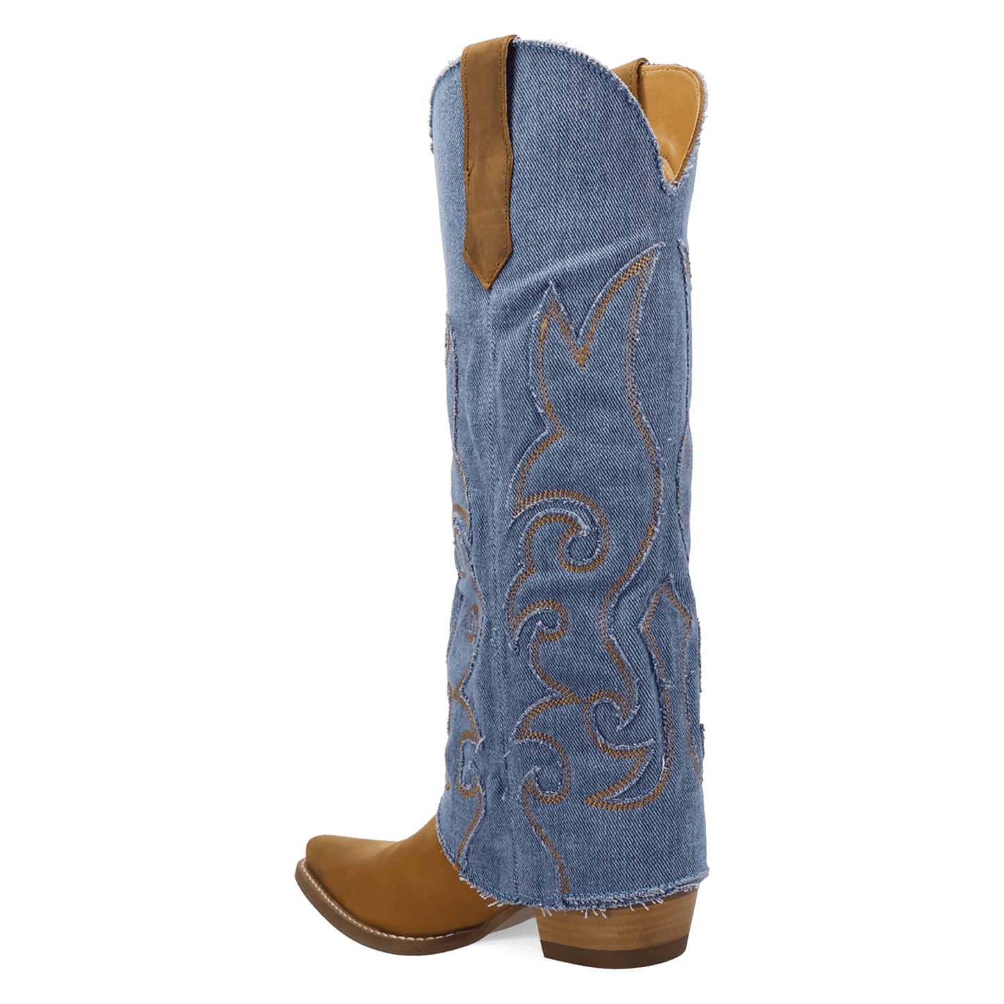 PRODUCT SHOT BLUE JEAN BABY LEATHER BOOT AT 270 DEGREE ANGLE