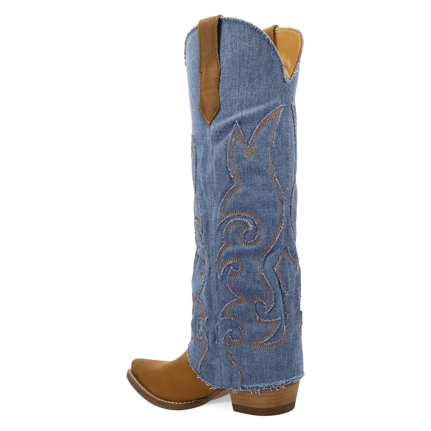 PRODUCT SHOT BLUE JEAN BABY LEATHER BOOT AT 270 DEGREE ANGLE