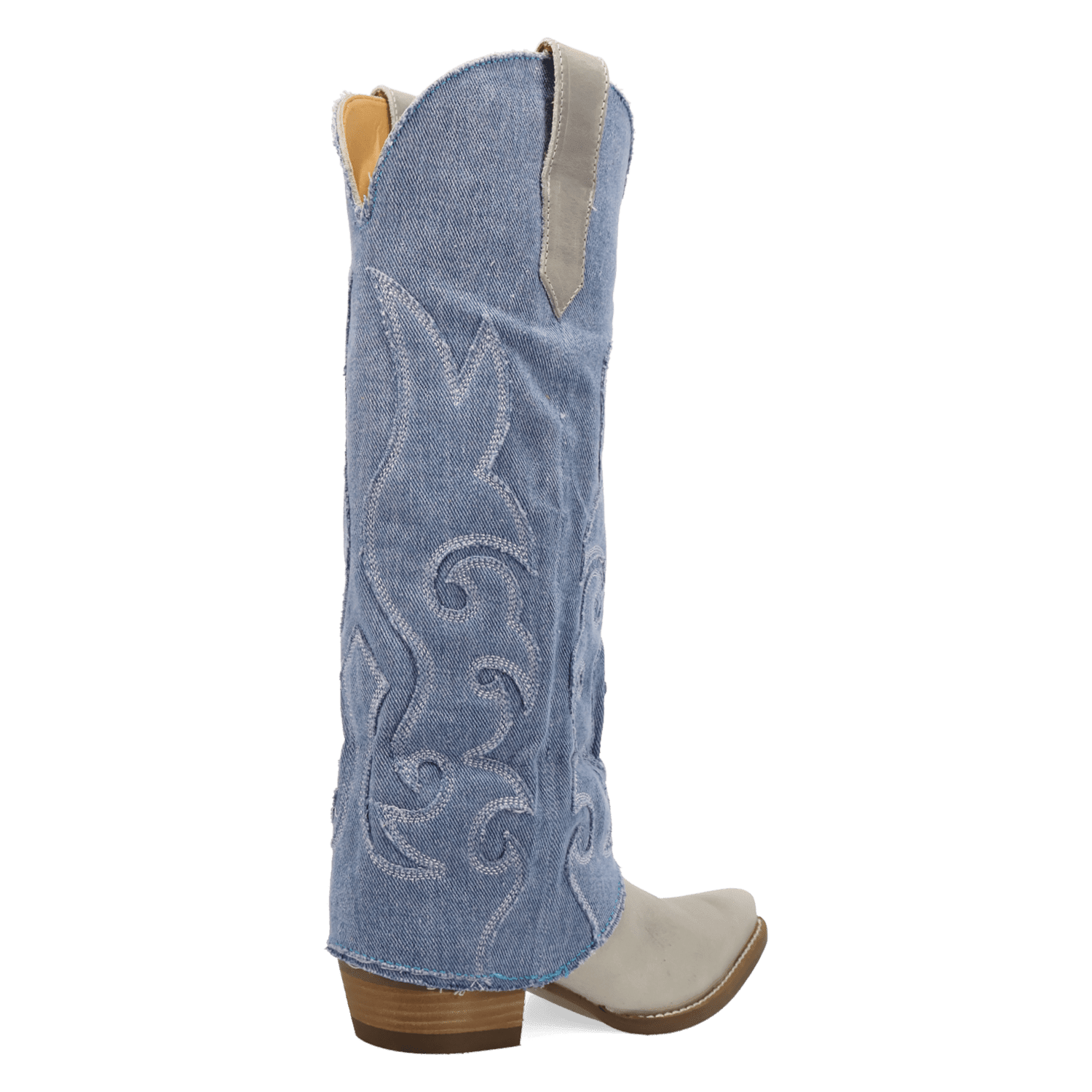 PRODUCT SHOT BLUE JEAN BABY LEATHER BOOT AT 315 DEGREE ANGLE