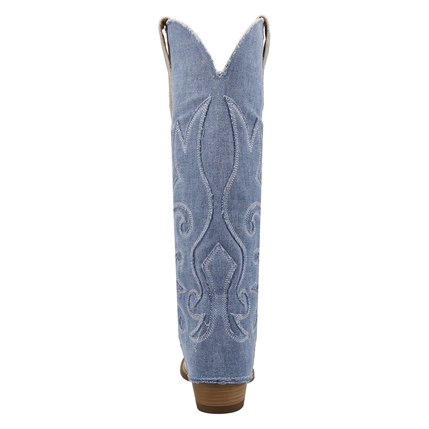 PRODUCT SHOT BLUE JEAN BABY LEATHER BOOT AT 180 DEGREE BACK ANGLE