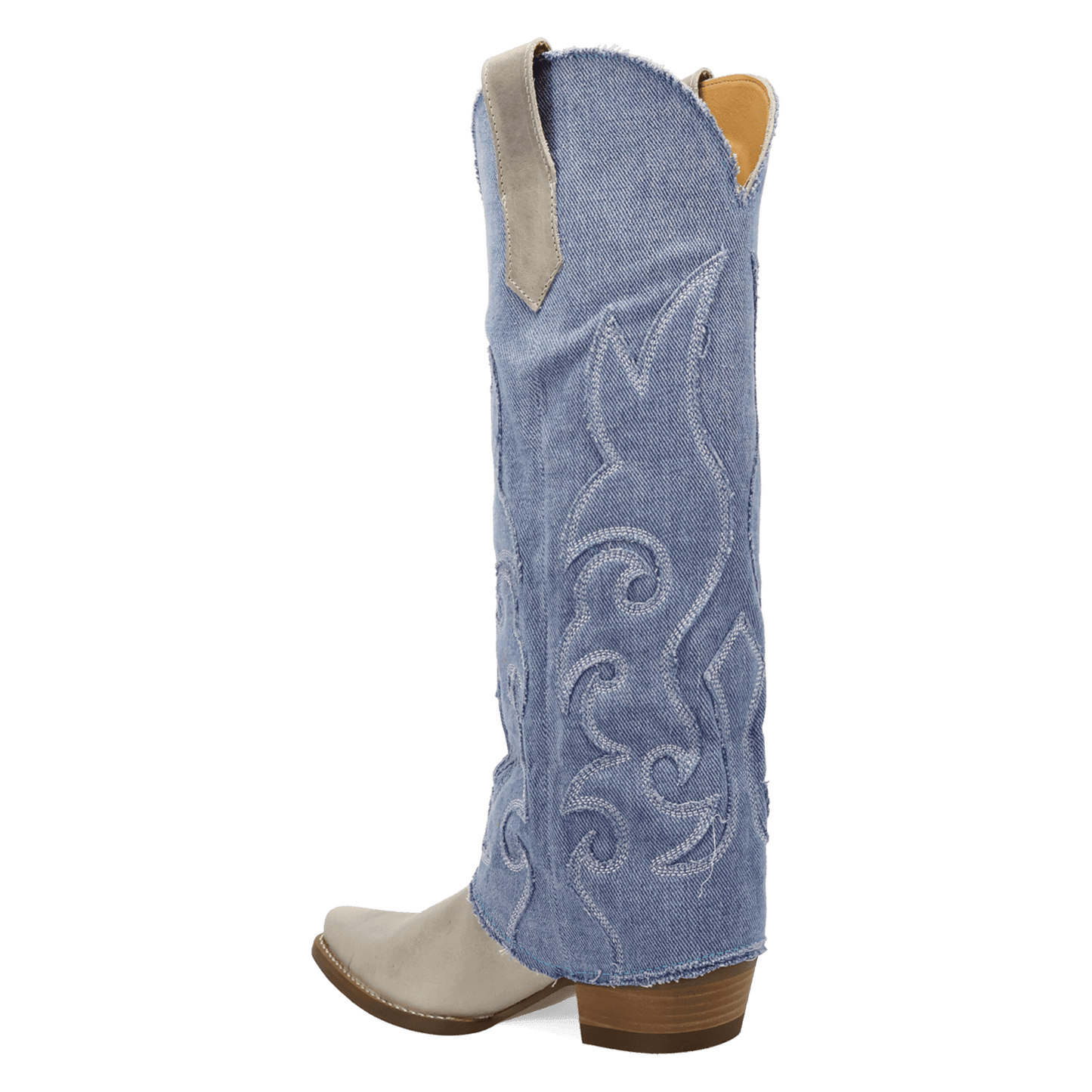 PRODUCT SHOT BLUE JEAN BABY LEATHER BOOT AT 270 DEGREE ANGLE