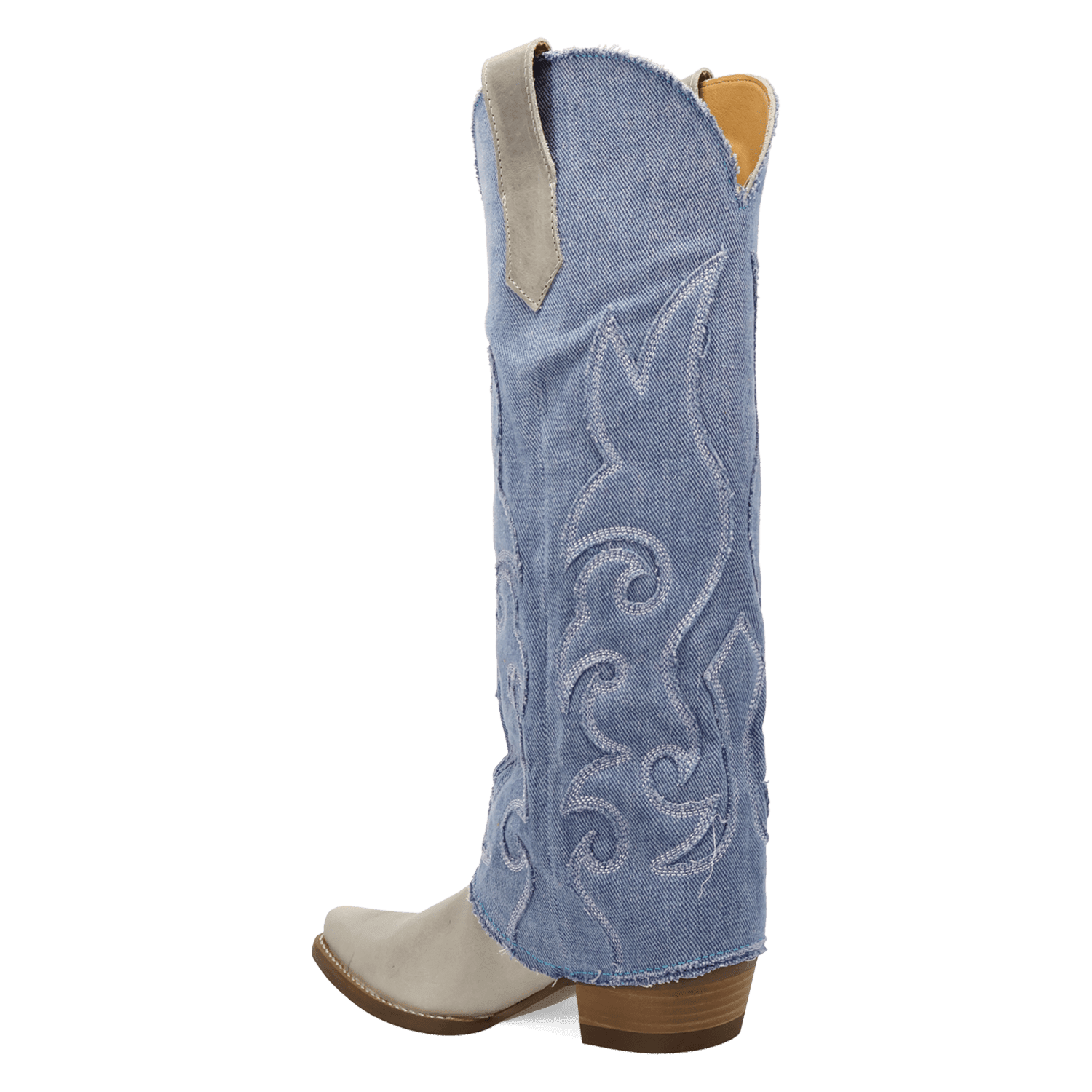PRODUCT SHOT BLUE JEAN BABY LEATHER BOOT AT 270 DEGREE ANGLE