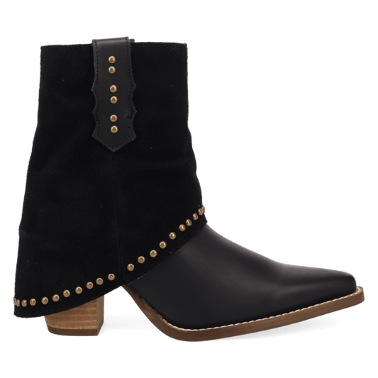 PRODUCT SHOT OFF THE CUFF LEATHER BOOTIE AT 90 DEGREE INSIDE ANGLE