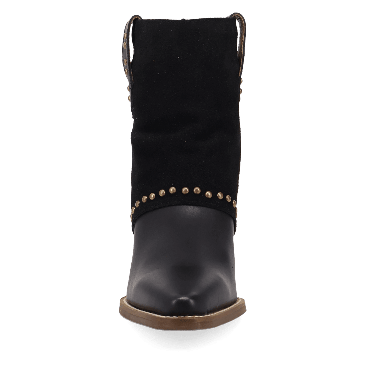 PRODUCT SHOT OFF THE CUFF LEATHER BOOTIE AT FRONT ANGLE
