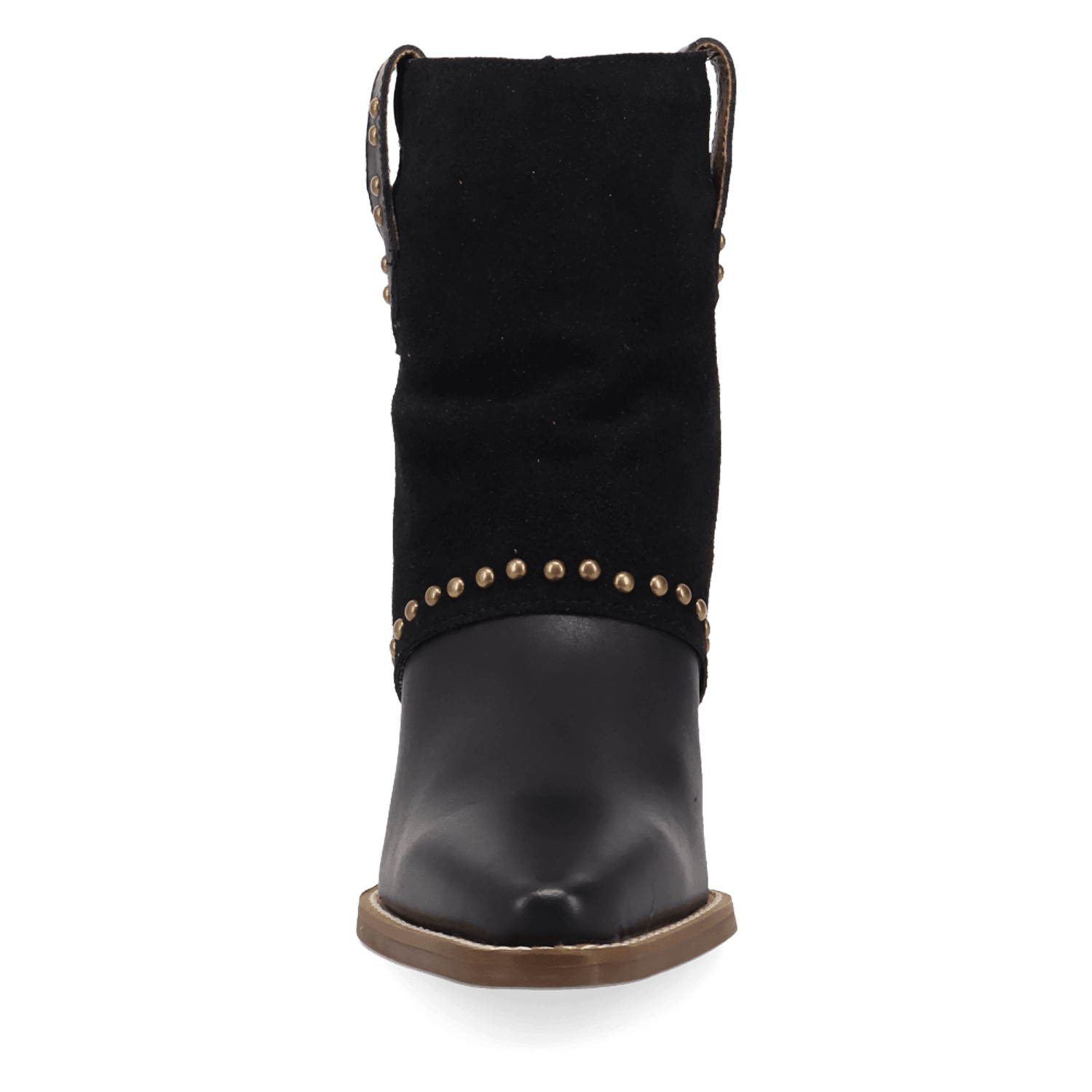 PRODUCT SHOT OFF THE CUFF LEATHER BOOTIE AT FRONT ANGLE