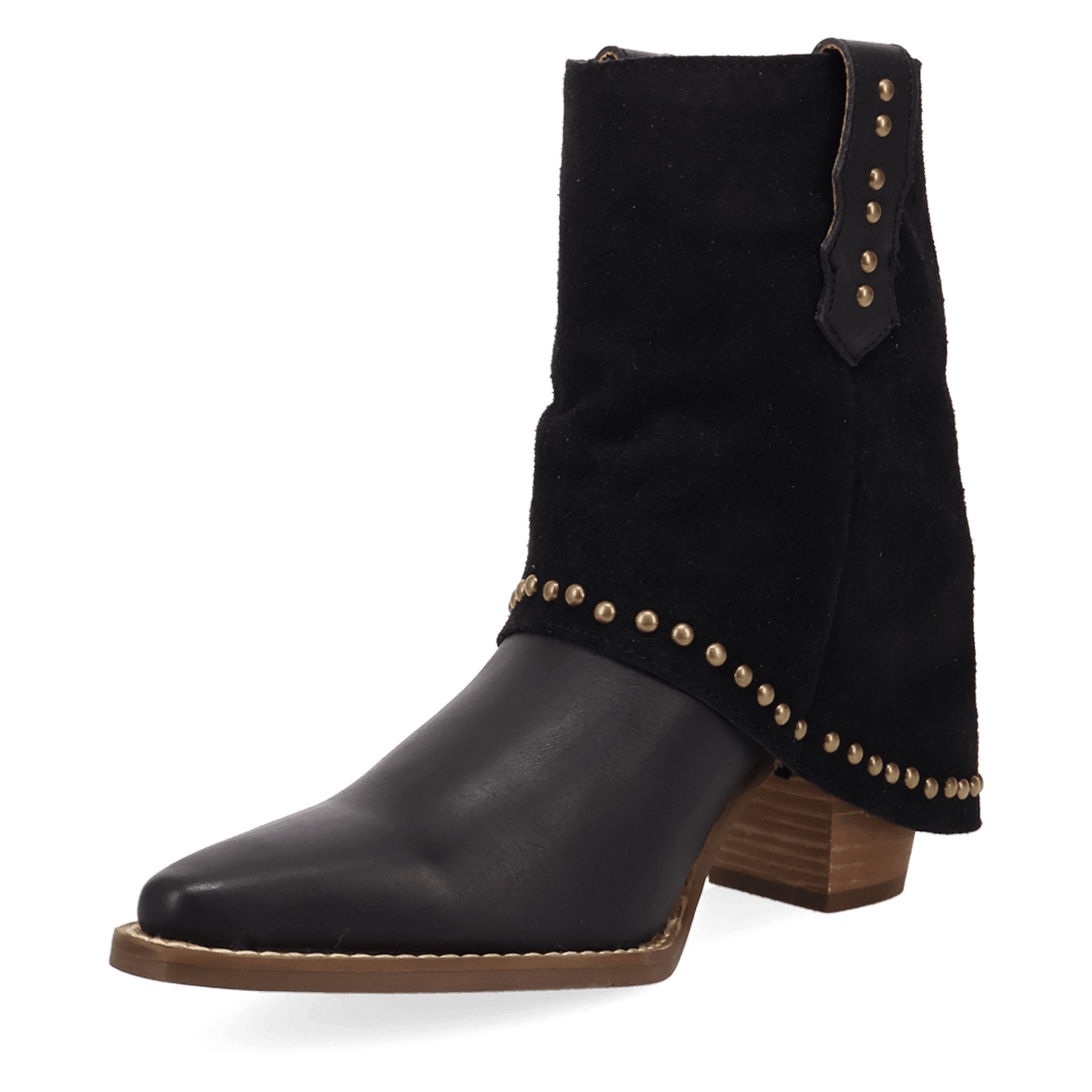 PRODUCT SHOT OFF THE CUFF LEATHER BOOTIE AT 225 DEGREE ANGLE