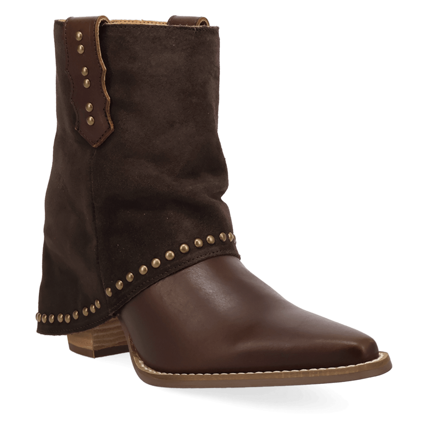 PRODUCT SHOT OFF THE CUFF LEATHER BOOTIE AT 45 DEGREE ANGLE