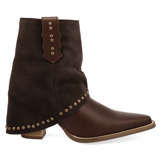 PRODUCT SHOT OFF THE CUFF LEATHER BOOTIE AT 90 DEGREE INSIDE ANGLE