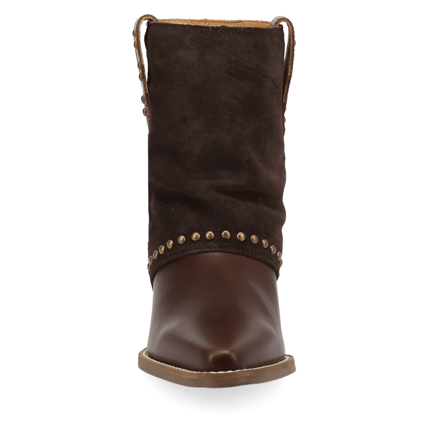 PRODUCT SHOT OFF THE CUFF LEATHER BOOTIE AT FRONT ANGLE