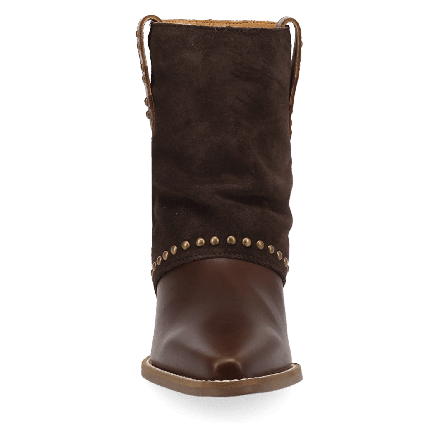 PRODUCT SHOT OFF THE CUFF LEATHER BOOTIE AT FRONT ANGLE
