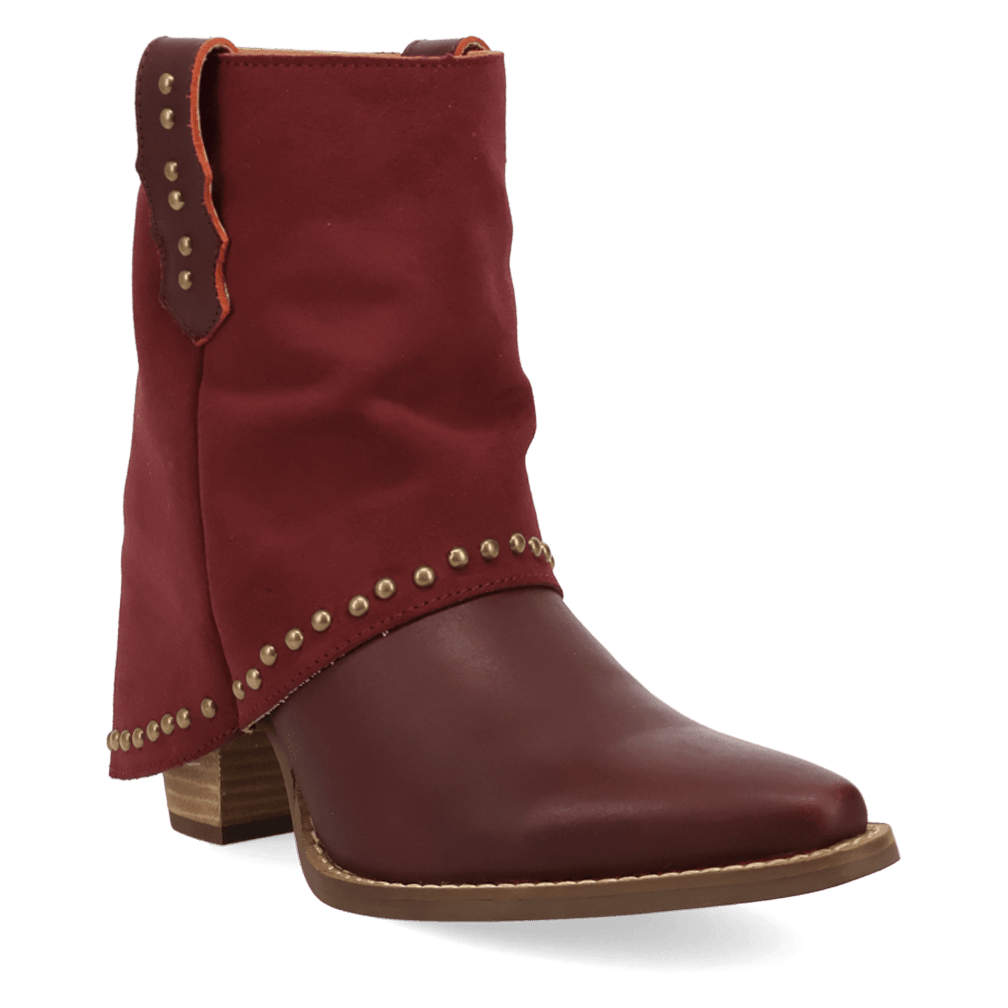 PRODUCT SHOT OFF THE CUFF LEATHER BOOTIE AT 45 DEGREE ANGLE