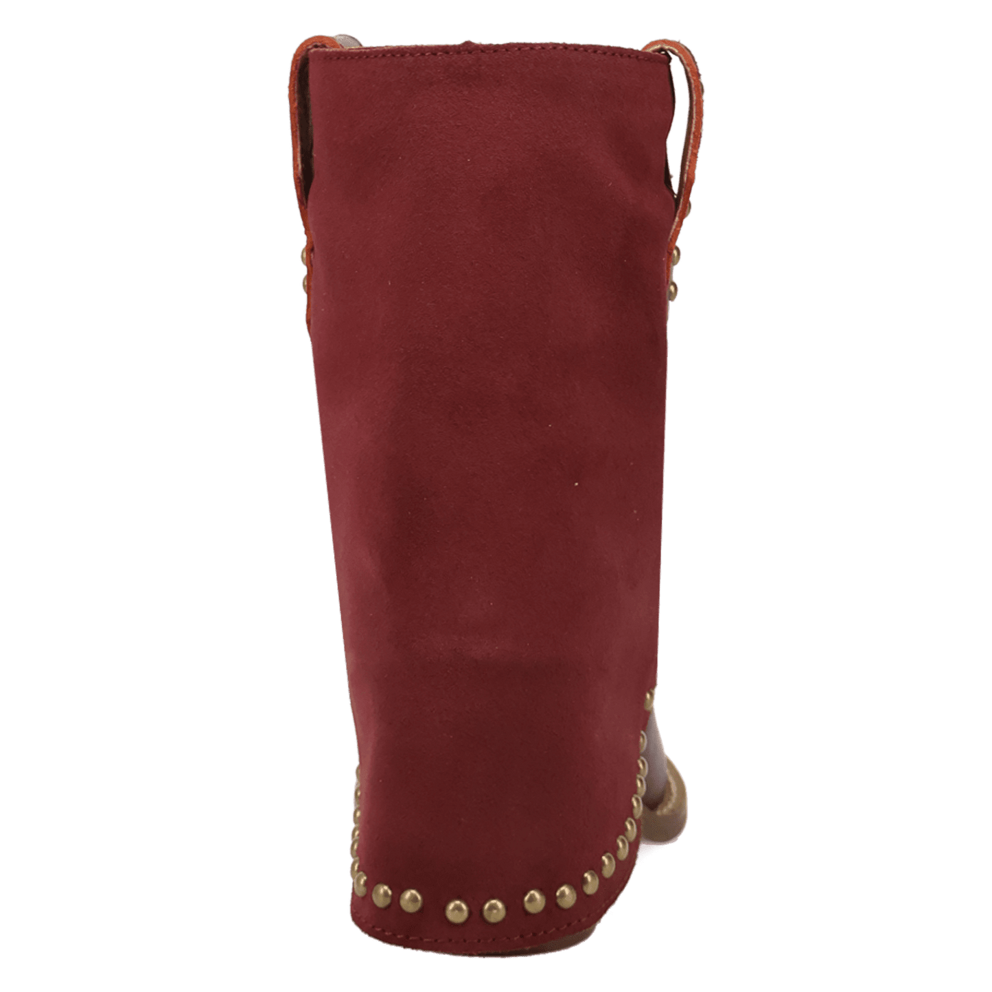 PRODUCT SHOT OFF THE CUFF LEATHER BOOTIE AT 180 DEGREE BACK ANGLE