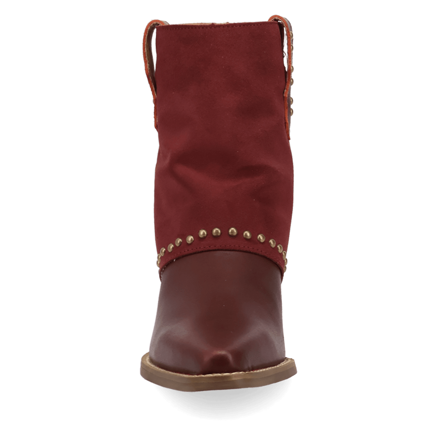 PRODUCT SHOT OFF THE CUFF LEATHER BOOTIE AT FRONT ANGLE