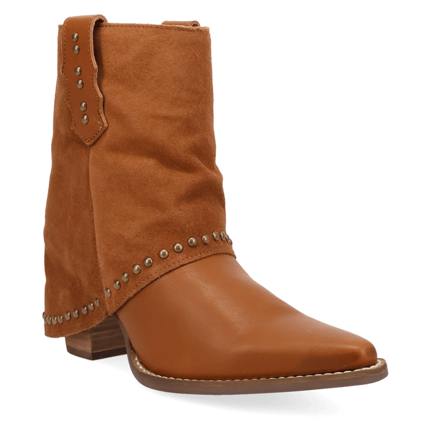 PRODUCT SHOT OFF THE CUFF LEATHER BOOTIE AT 45 DEGREE ANGLE