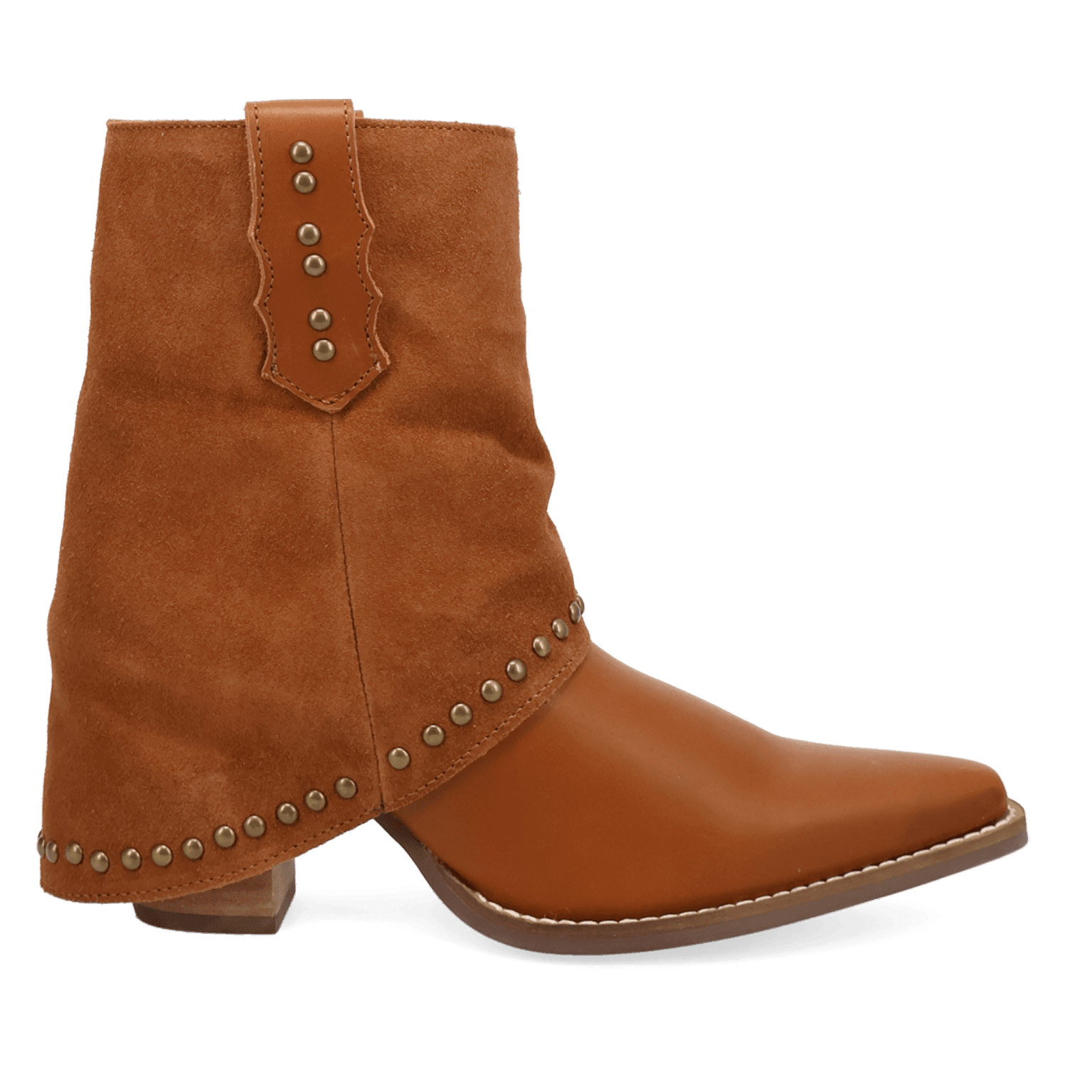 PRODUCT SHOT OFF THE CUFF LEATHER BOOTIE AT 90 DEGREE INSIDE ANGLE