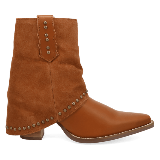 PRODUCT SHOT OFF THE CUFF LEATHER BOOTIE AT 90 DEGREE INSIDE ANGLE