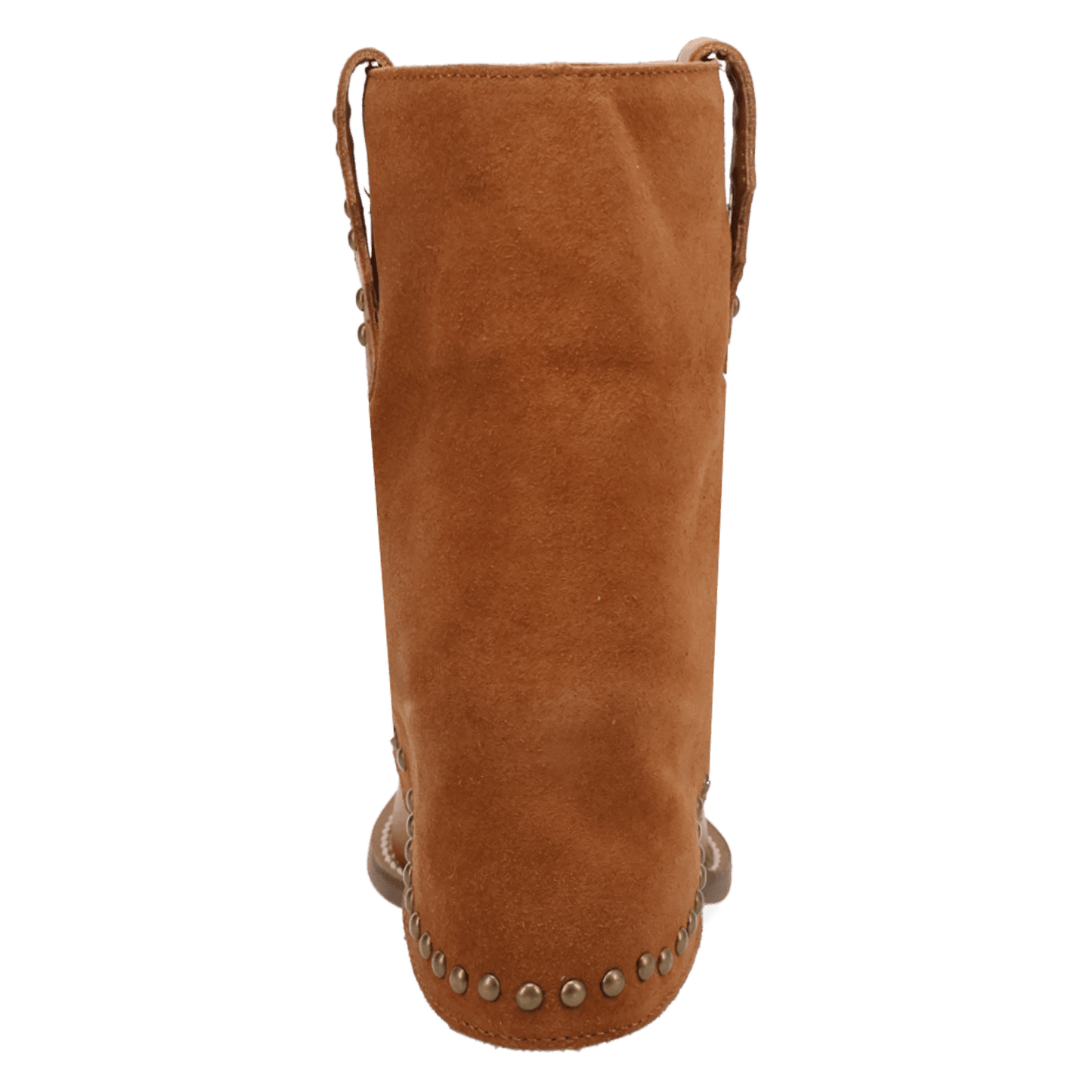 PRODUCT SHOT OFF THE CUFF LEATHER BOOTIE AT 180 DEGREE BACK ANGLE