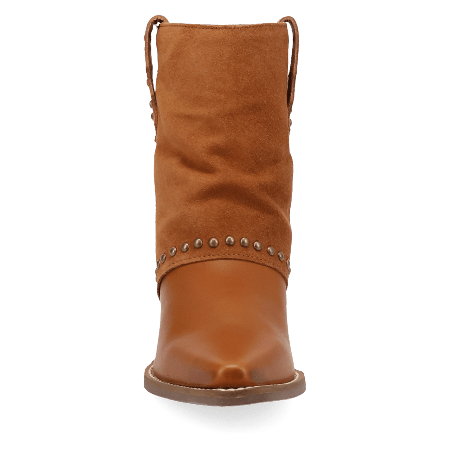 PRODUCT SHOT OFF THE CUFF LEATHER BOOTIE AT FRONT ANGLE