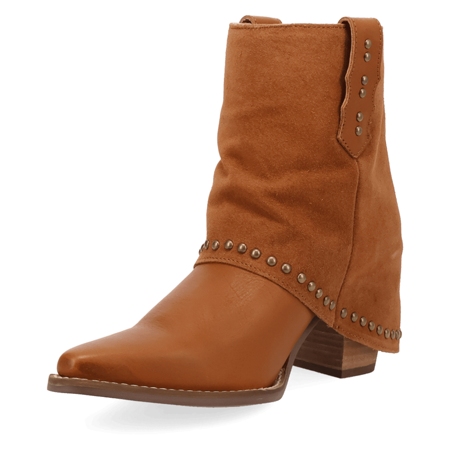 PRODUCT SHOT OFF THE CUFF LEATHER BOOTIE AT 225 DEGREE ANGLE