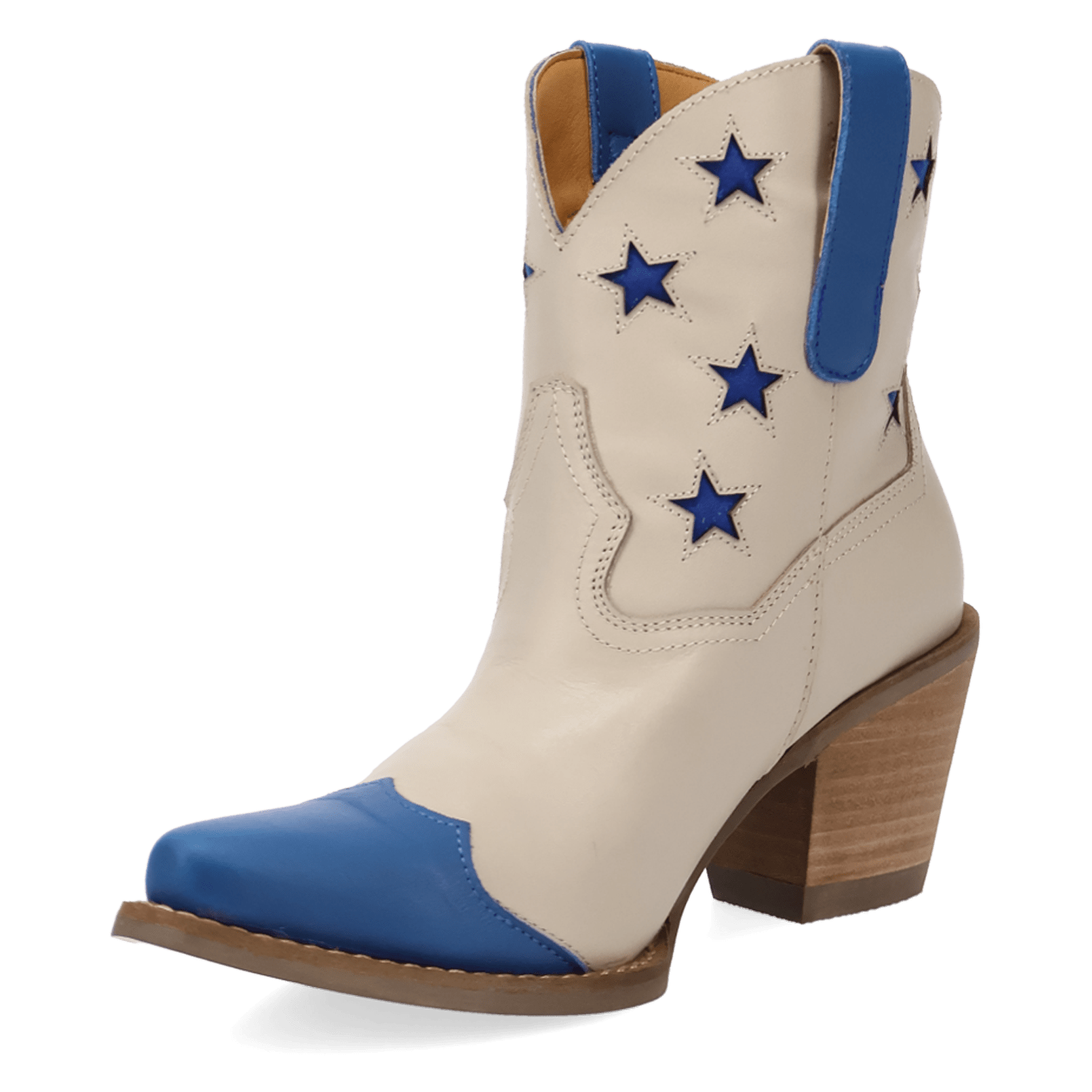 PRODUCT SHOT LIBERTY LEATHER BOOTIE AT 225 DEGREE ANGLE
