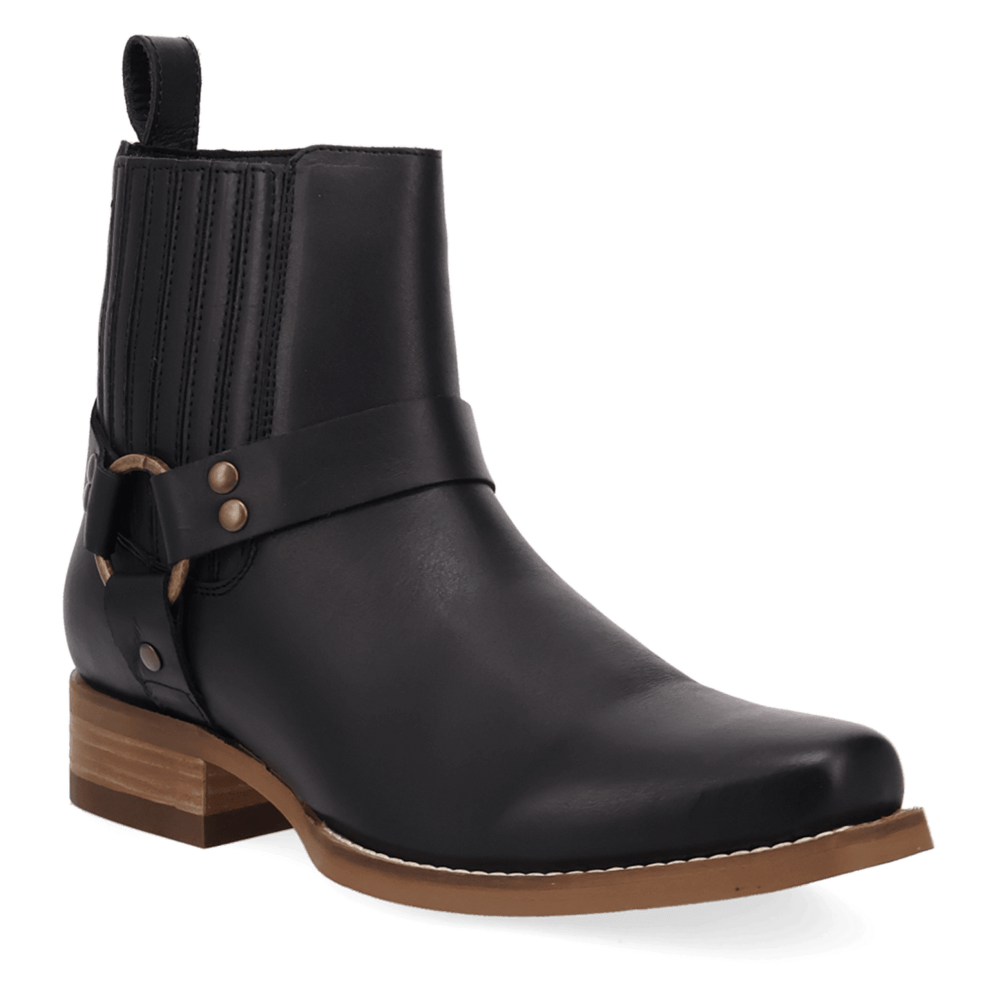 PRODUCT SHOT ROWDY LEATHER BOOT AT 45 DEGREE ANGLE