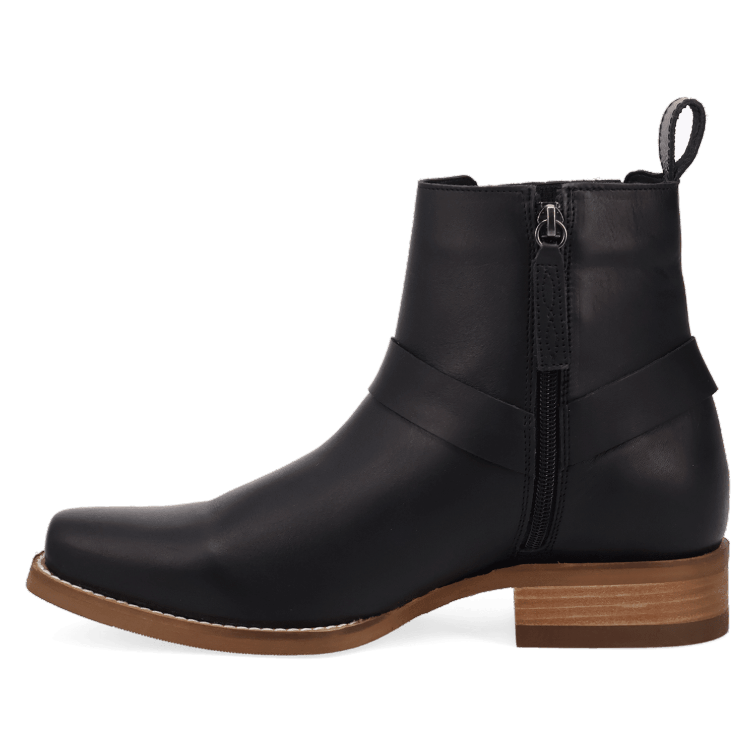 PRODUCT SHOT ROWDY LEATHER BOOT AT 135 DEGREE OUTSIDE ANGLE