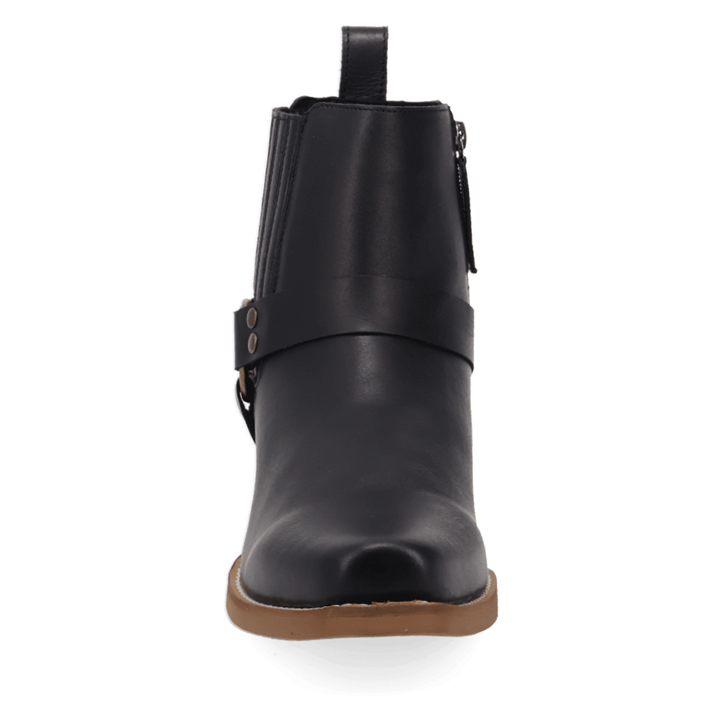 PRODUCT SHOT ROWDY LEATHER BOOT AT FRONT ANGLE