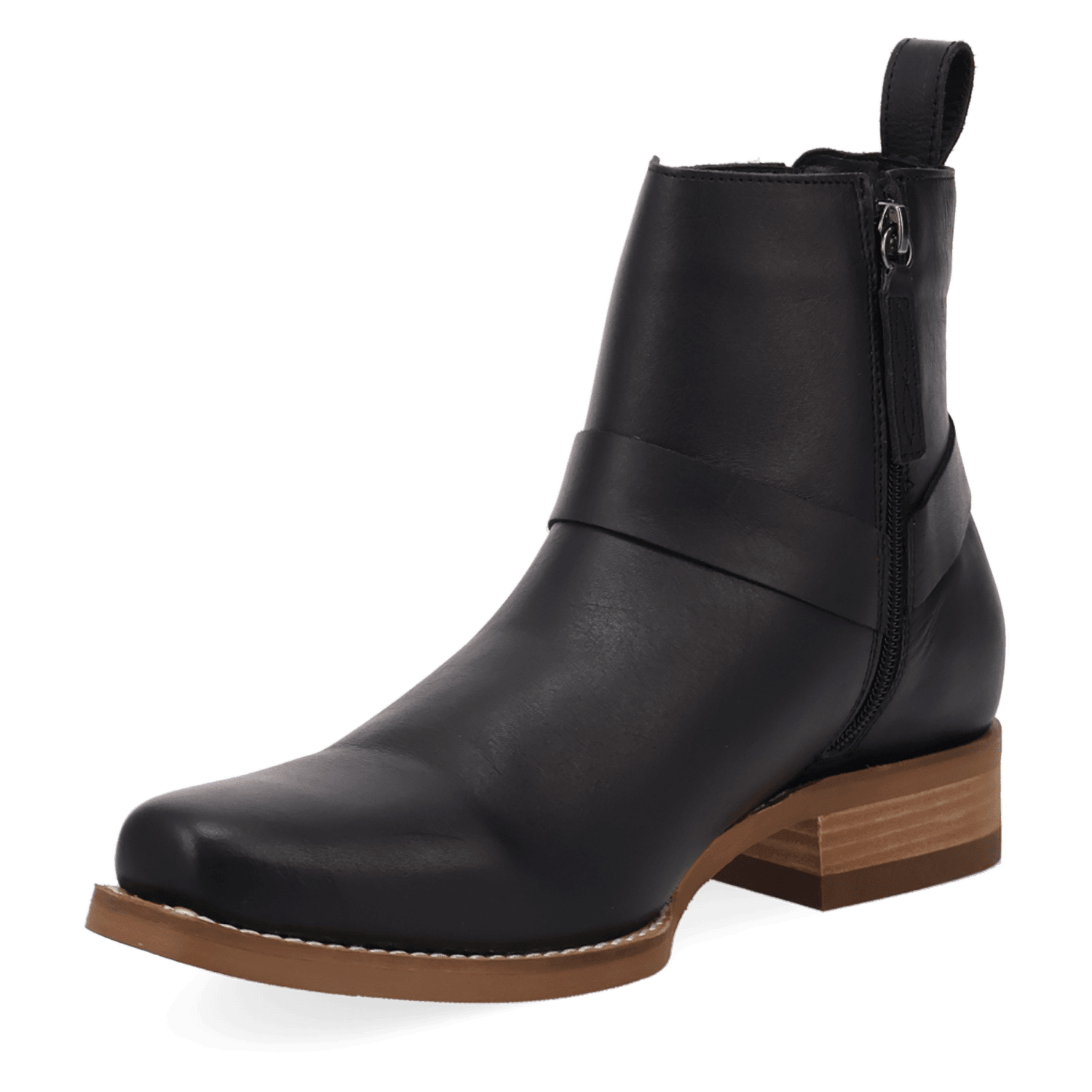 PRODUCT SHOT ROWDY LEATHER BOOT AT 225 DEGREE ANGLE
