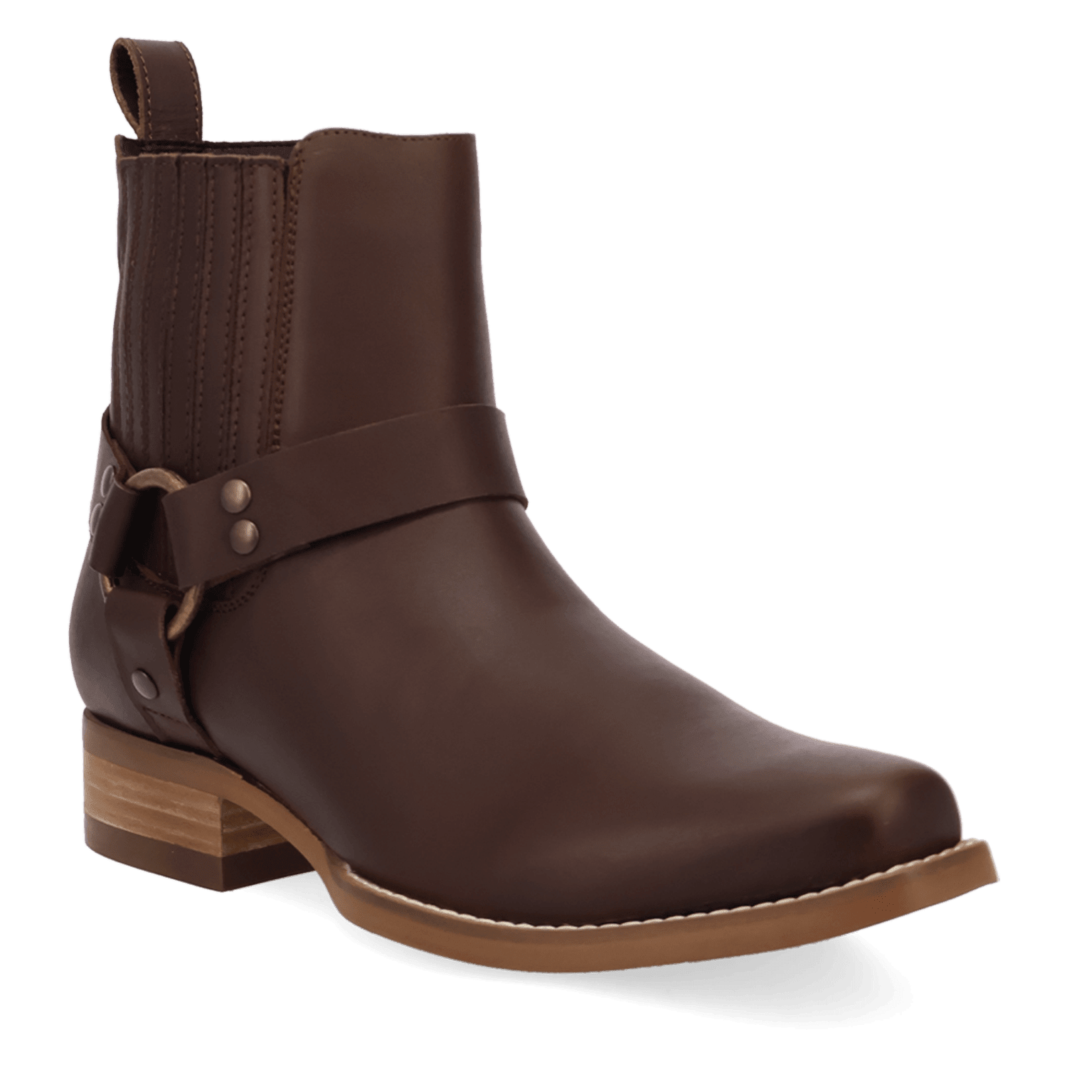PRODUCT SHOT ROWDY LEATHER BOOT AT 45 DEGREE ANGLE
