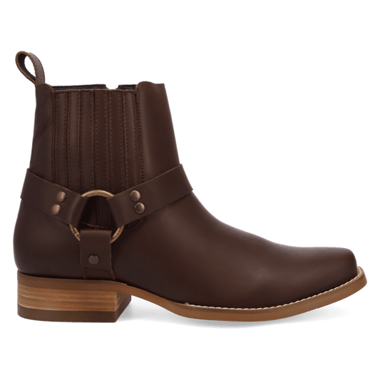 PRODUCT SHOT ROWDY LEATHER BOOT AT 90 DEGREE INSIDE ANGLE