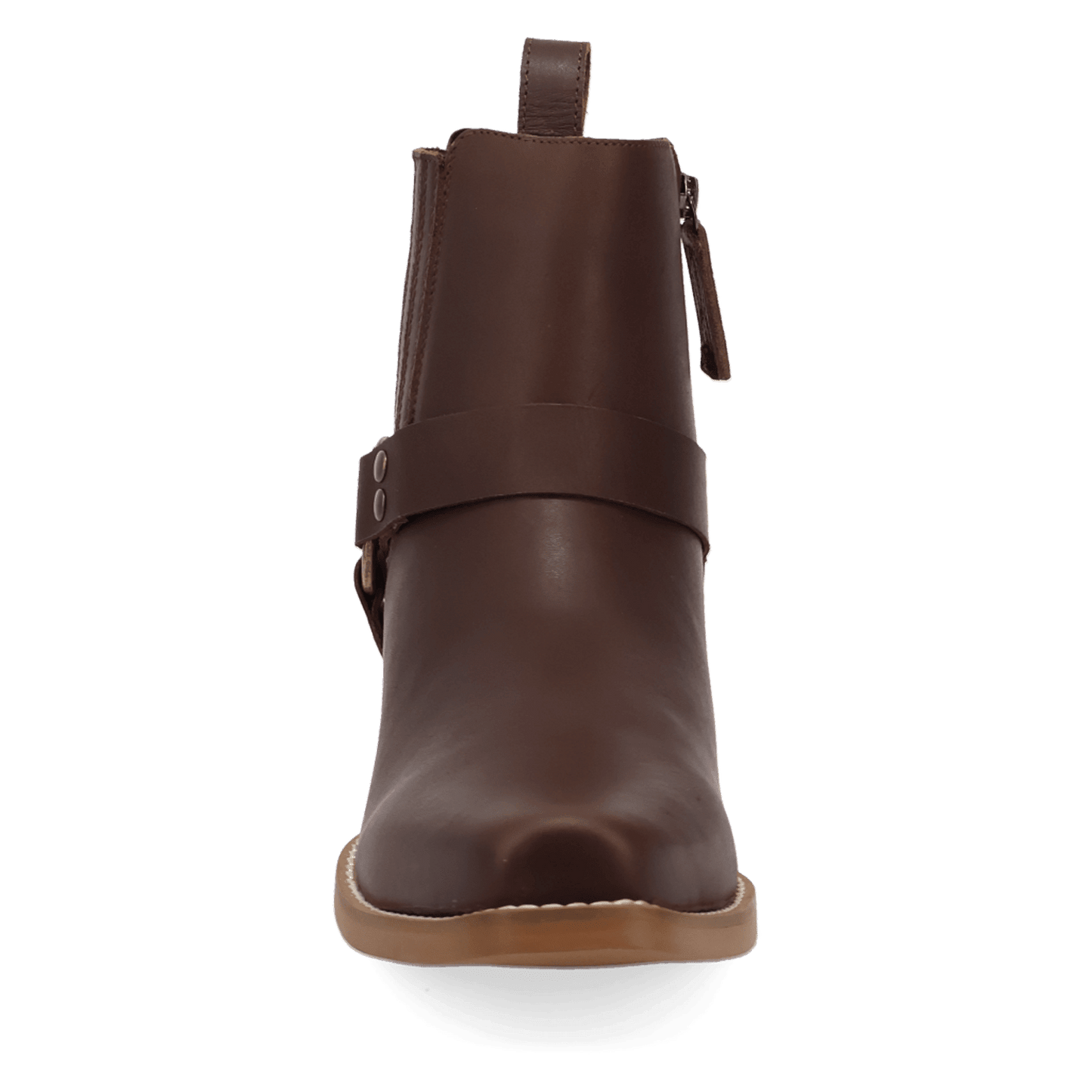 PRODUCT SHOT ROWDY LEATHER BOOT AT FRONT ANGLE