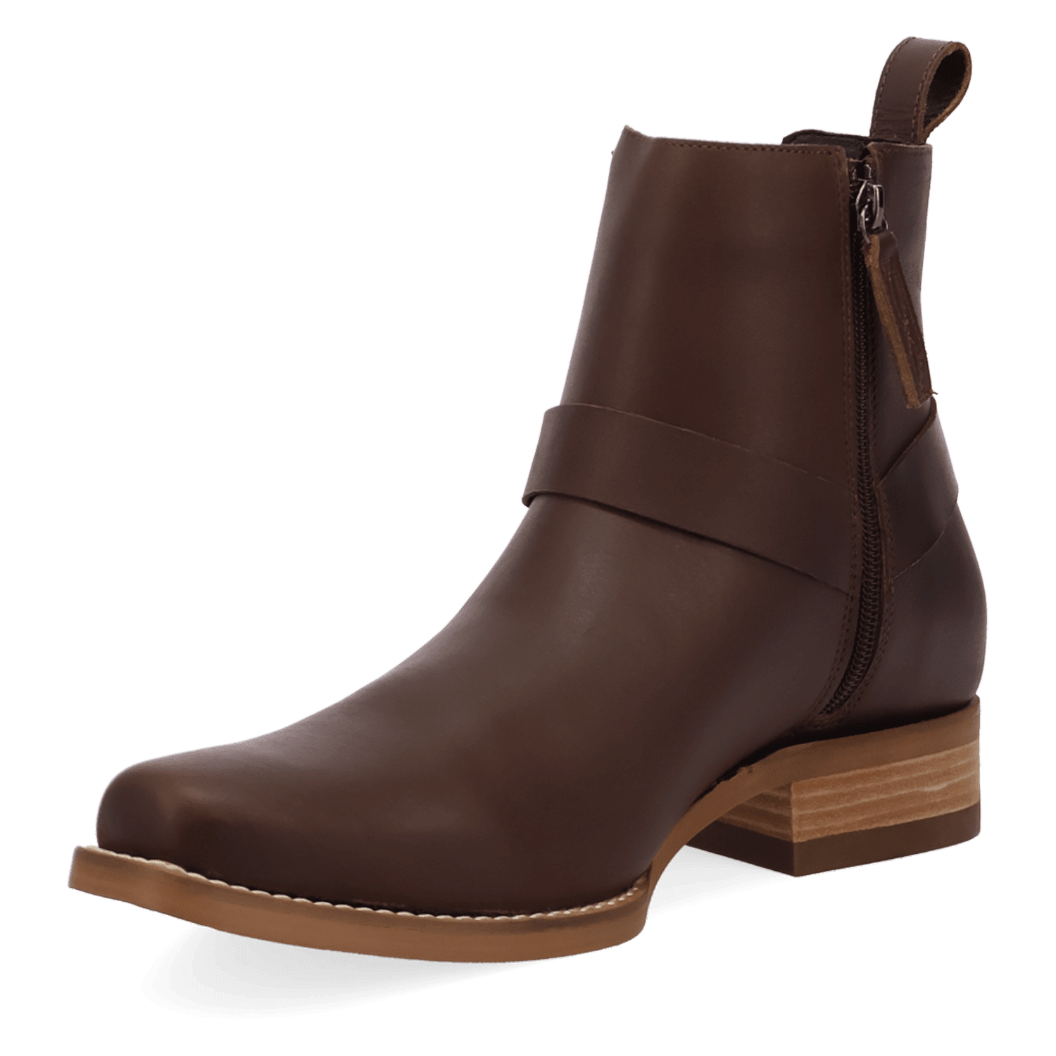 PRODUCT SHOT ROWDY LEATHER BOOT AT 225 DEGREE ANGLE