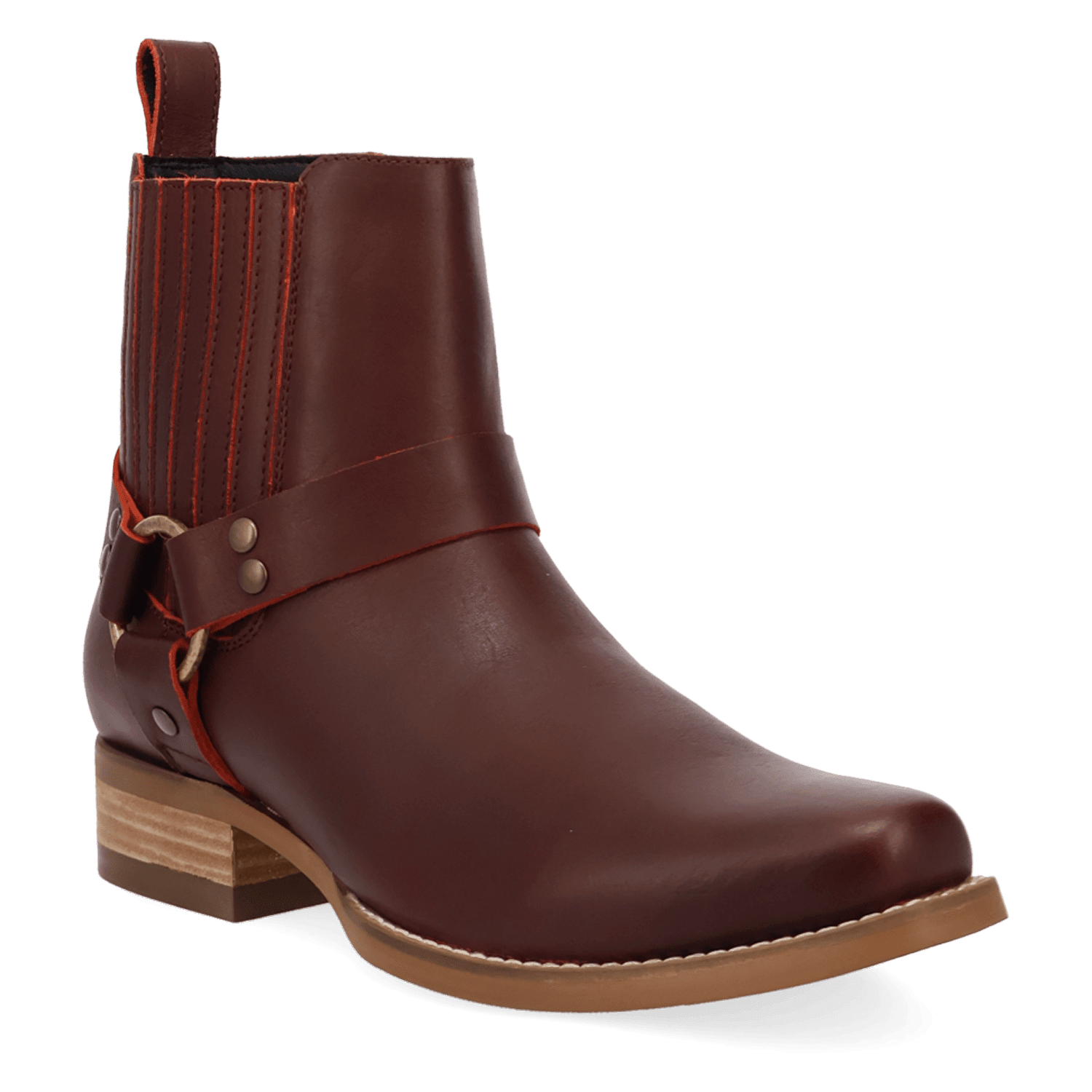 PRODUCT SHOT ROWDY LEATHER BOOT AT 45 DEGREE ANGLE