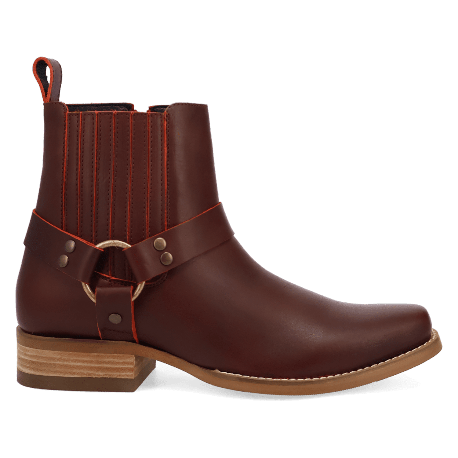 PRODUCT SHOT ROWDY LEATHER BOOT AT 90 DEGREE INSIDE ANGLE