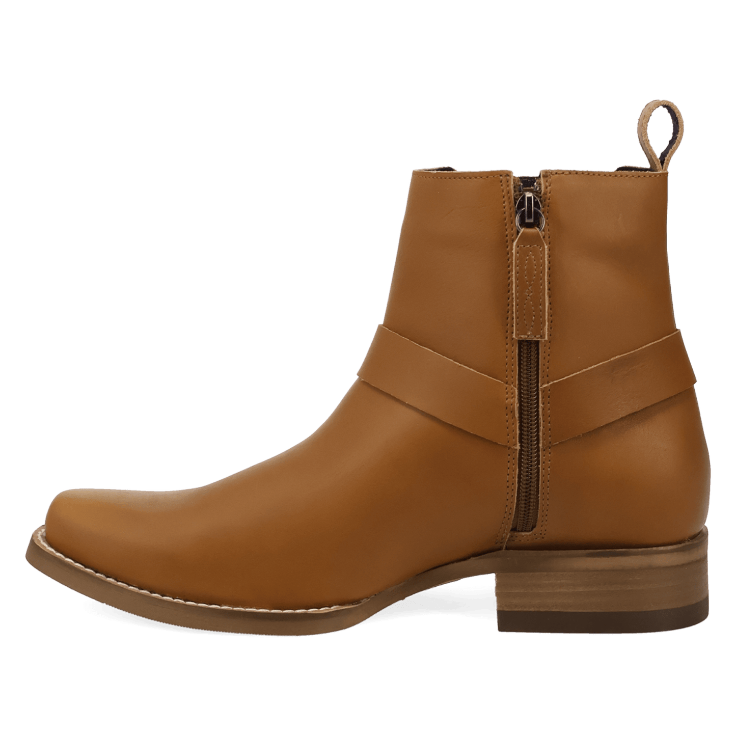PRODUCT SHOT ROWDY LEATHER BOOT AT 135 DEGREE OUTSIDE ANGLE