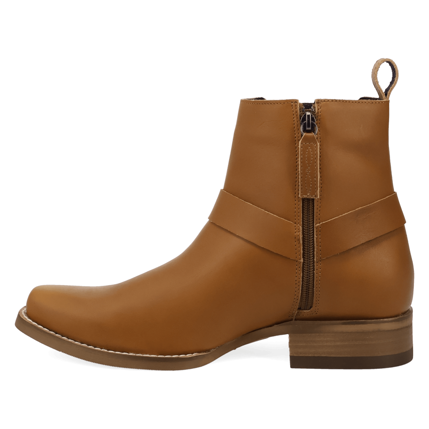 PRODUCT SHOT ROWDY LEATHER BOOT AT 135 DEGREE OUTSIDE ANGLE