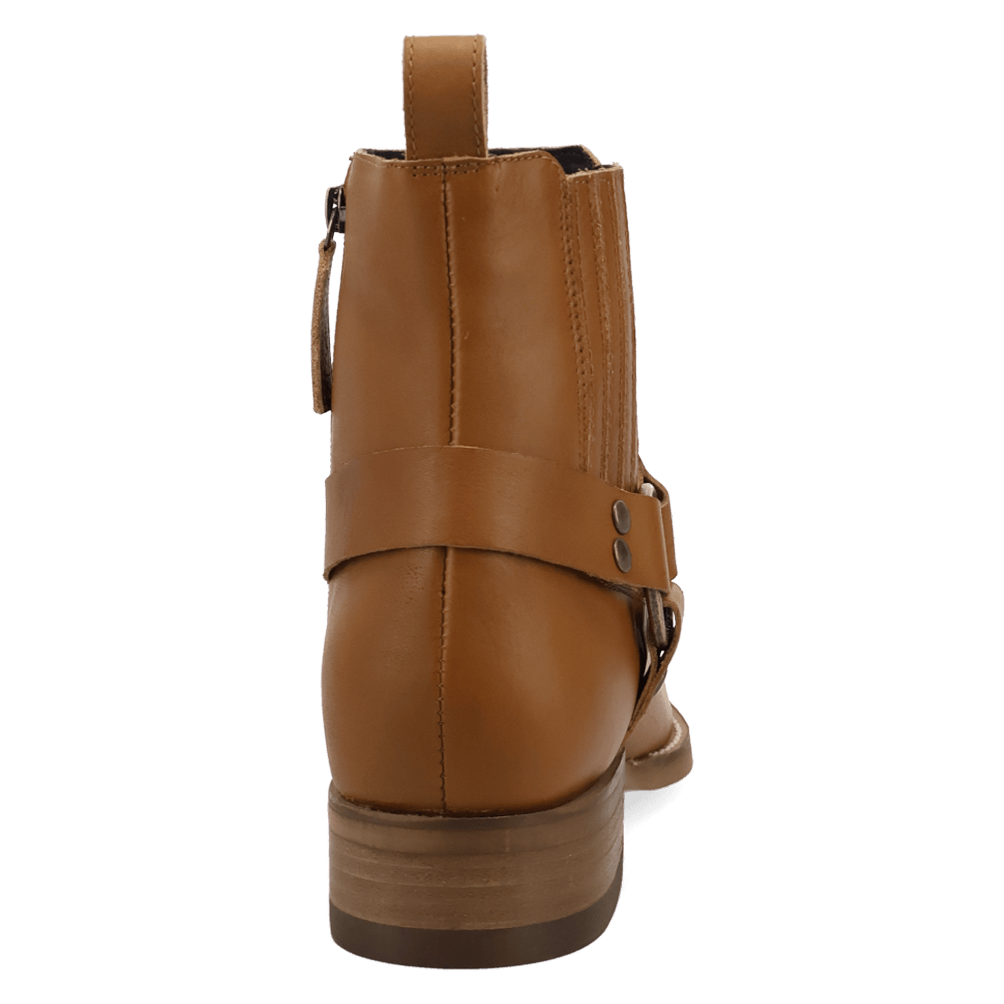 PRODUCT SHOT ROWDY LEATHER BOOT AT 180 DEGREE BACK ANGLE