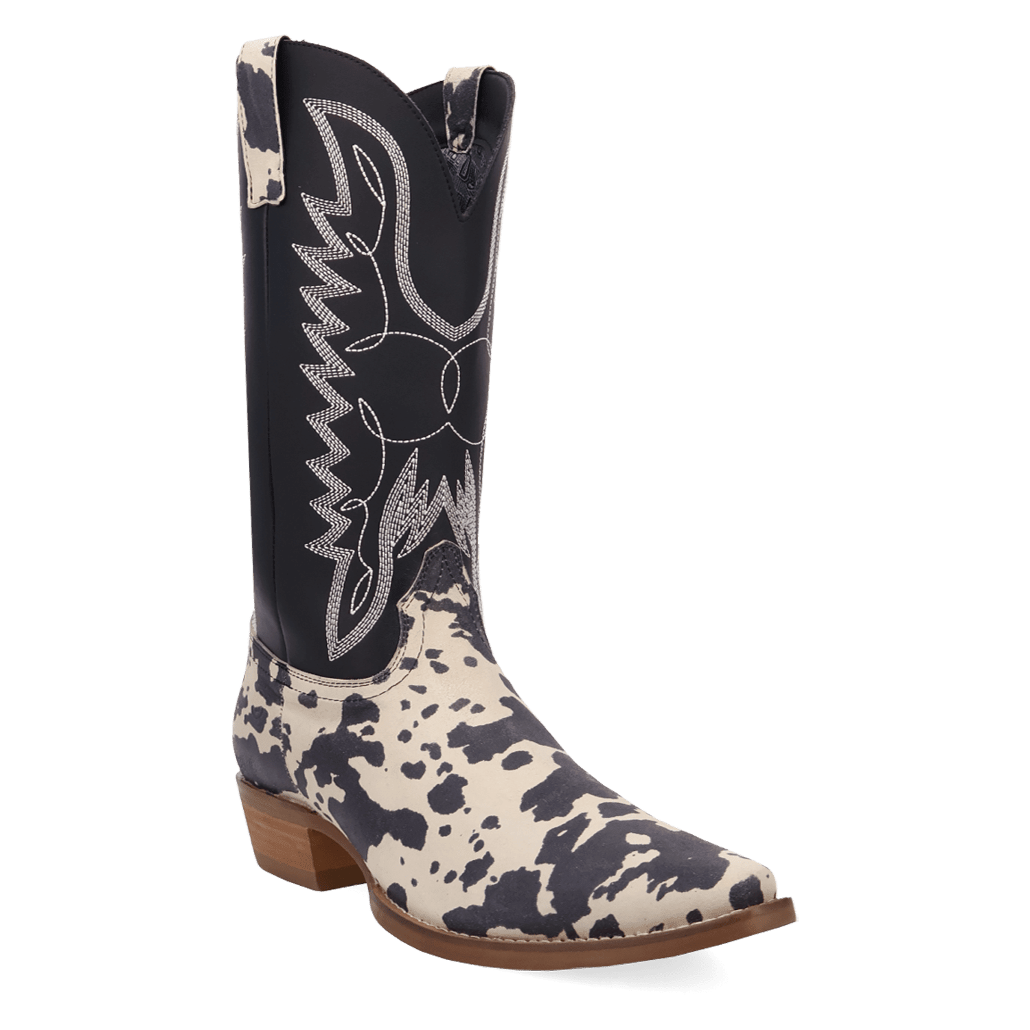 PRODUCT SHOT BULL'S EYE LEATHER BOOT AT 45 DEGREE ANGLE