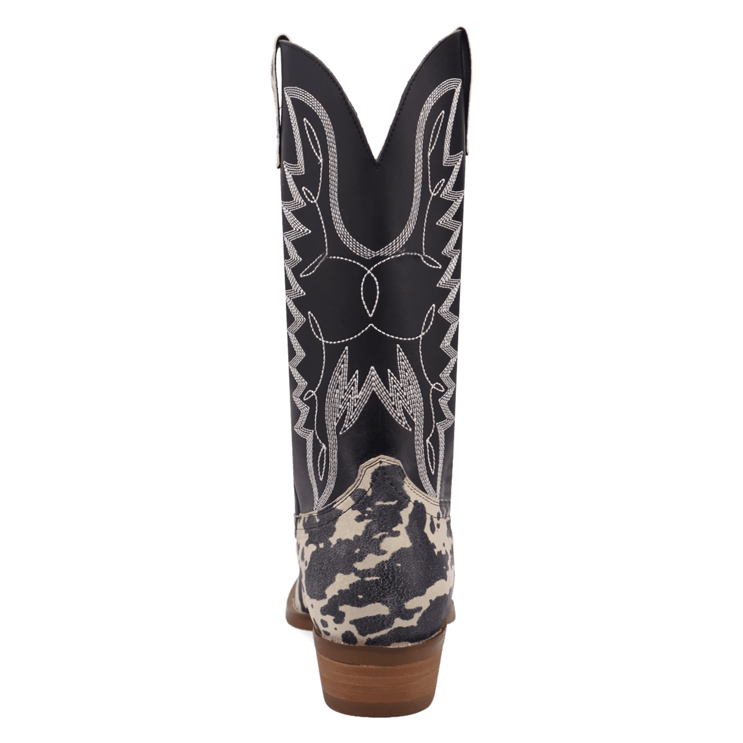 PRODUCT SHOT BULL'S EYE LEATHER BOOT AT 180 DEGREE BACK ANGLE