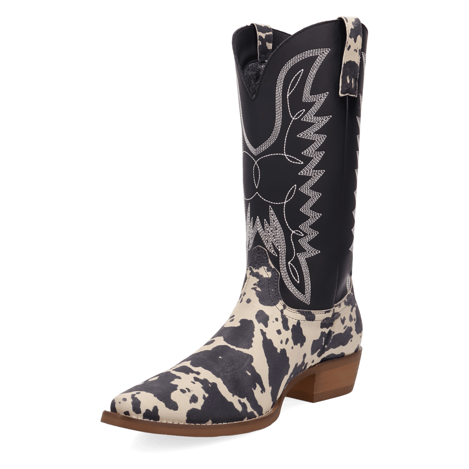 PRODUCT SHOT BULL'S EYE LEATHER BOOT AT 225 DEGREE ANGLE
