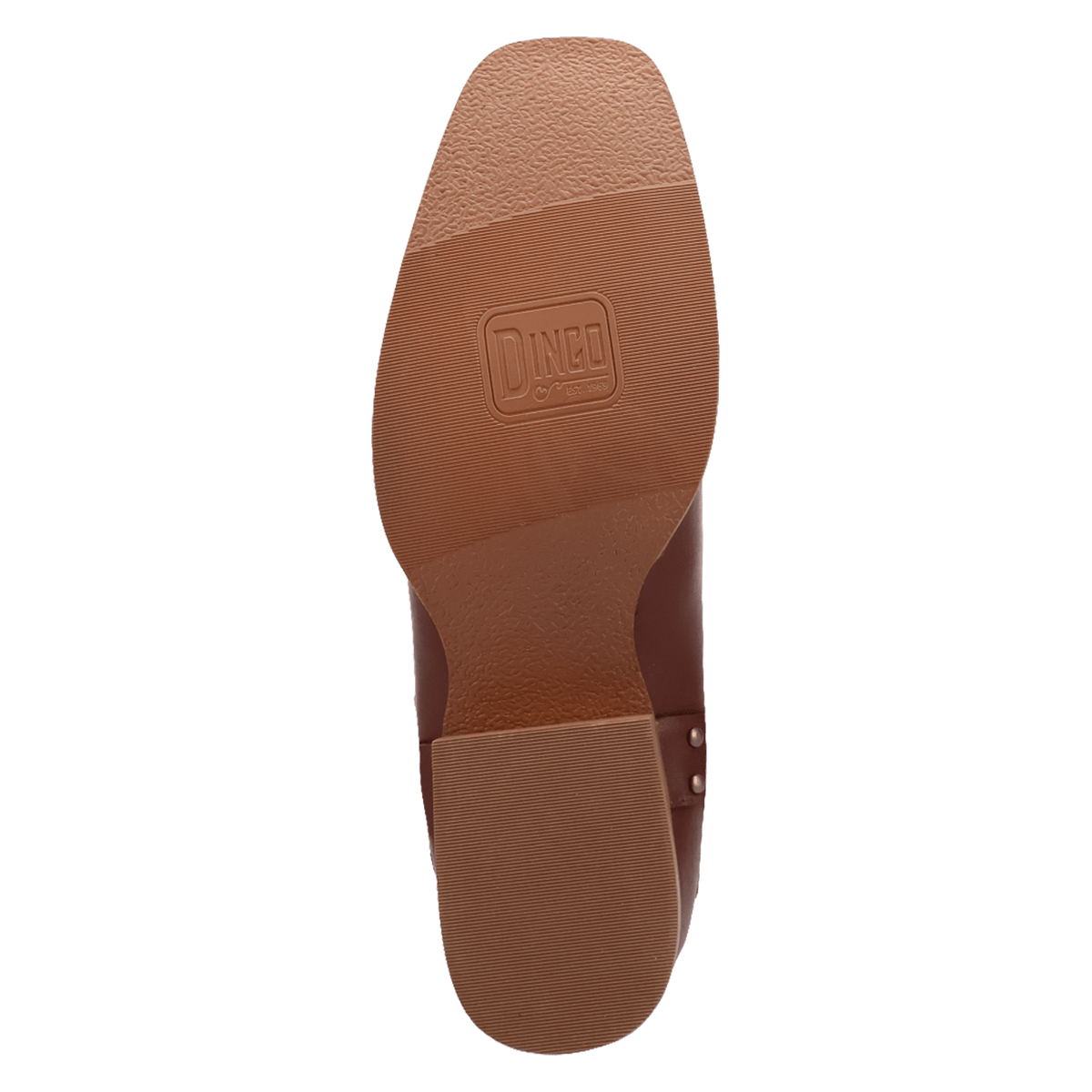 PRODUCT SHOT TRUE BLUE LEATHER BOOT AT OUTSOLE ANGLE